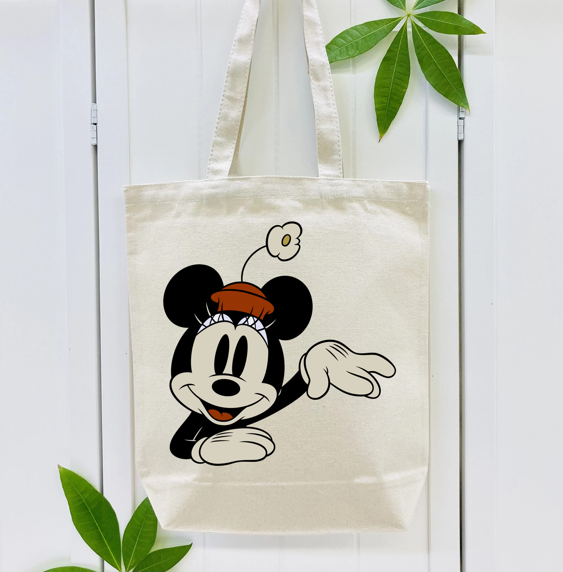 ミッキーマウス Mickey Mouse 縦型キャンバス生地手提げバッグ　トートバッグ