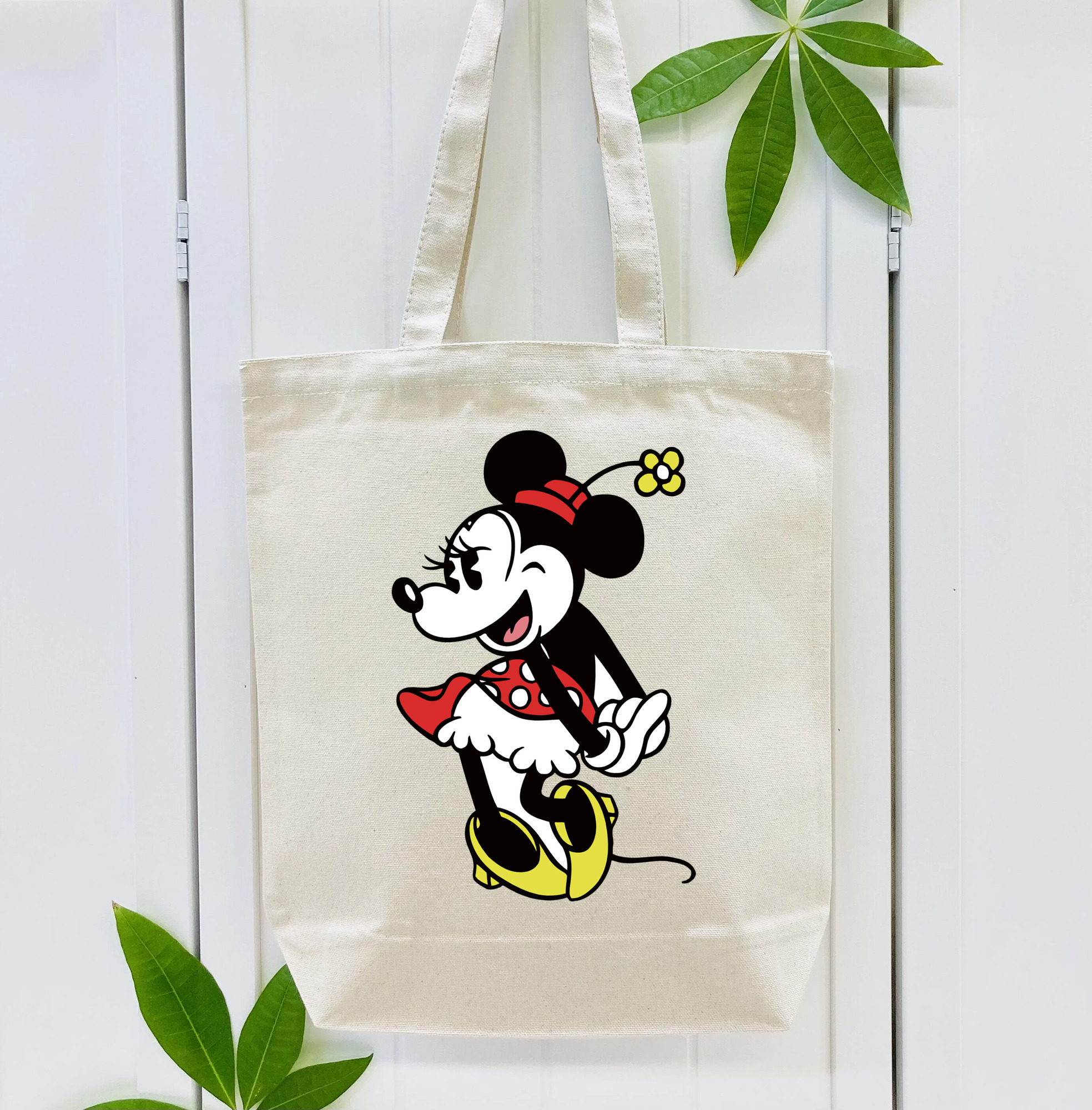 ミッキーマウス Mickey Mouse 縦型キャンバス生地手提げバッグ　トートバッグ