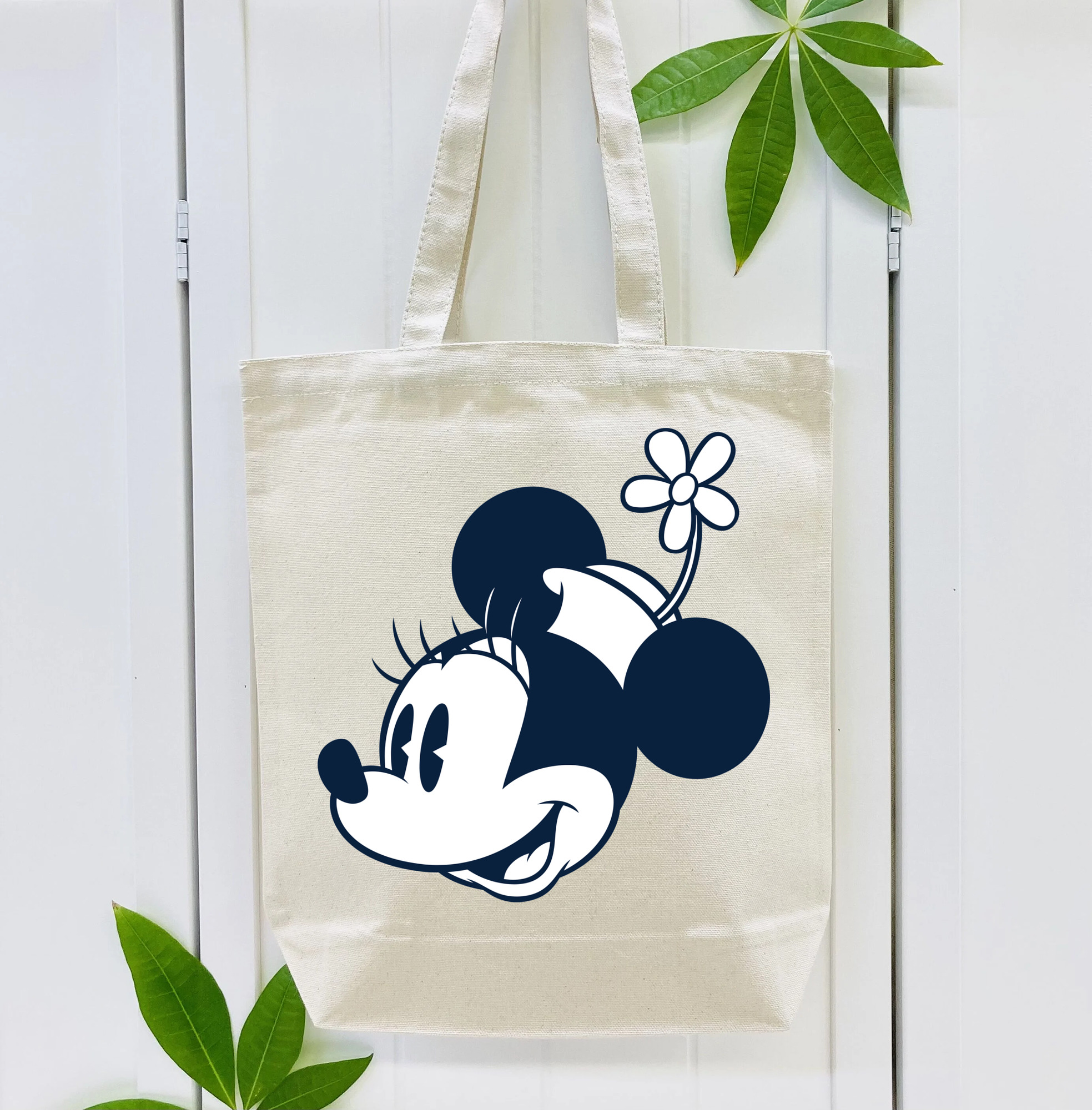 ミッキーマウス Mickey Mouse 縦型キャンバス生地手提げバッグ　トートバッグ