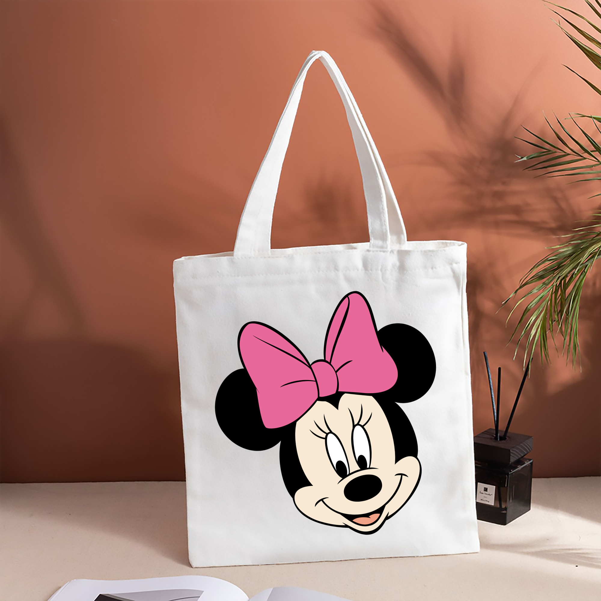 ミッキーマウス Mickey Mouse 縦型キャンバス生地手提げバッグ　トートバッグ