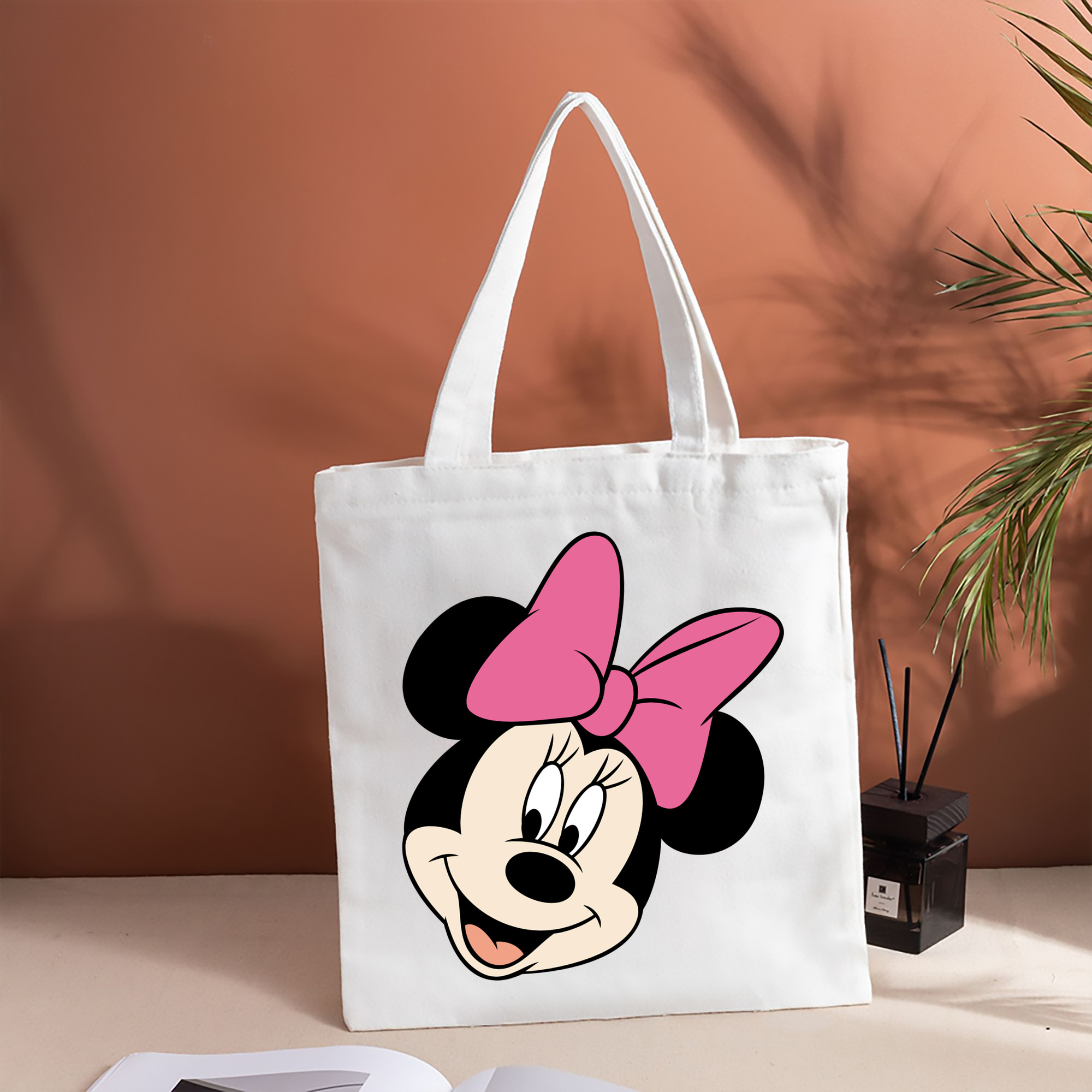 ミッキーマウス Mickey Mouse 縦型キャンバス生地手提げバッグ　トートバッグ