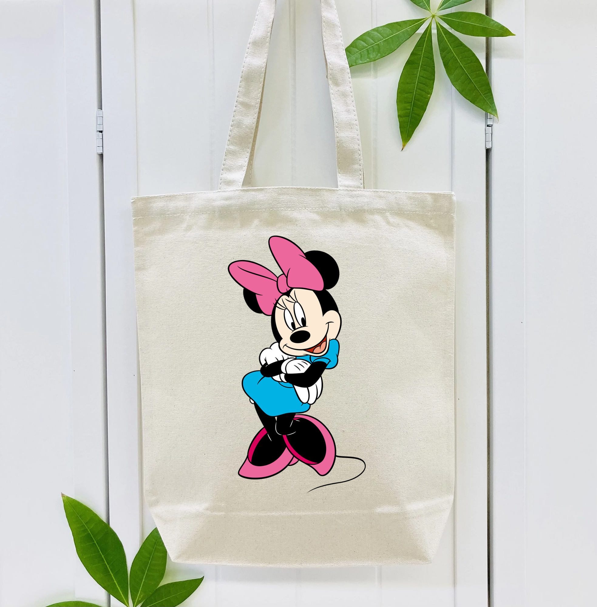ミッキーマウス Mickey Mouse 縦型キャンバス生地手提げバッグ　トートバッグ