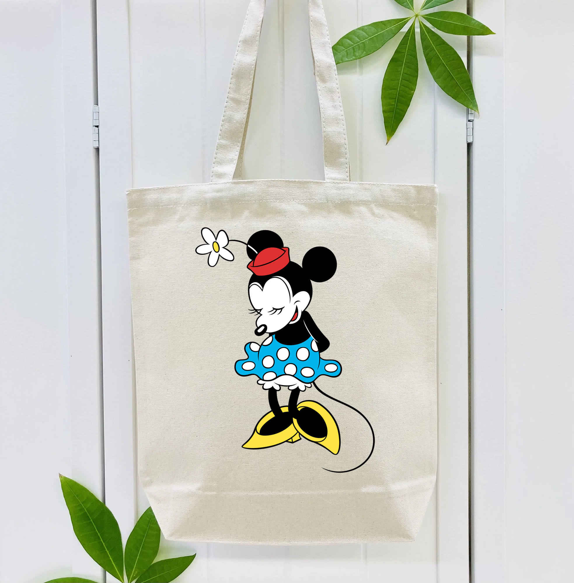 ミッキーマウス Mickey Mouse 縦型キャンバス生地手提げバッグ　トートバッグ