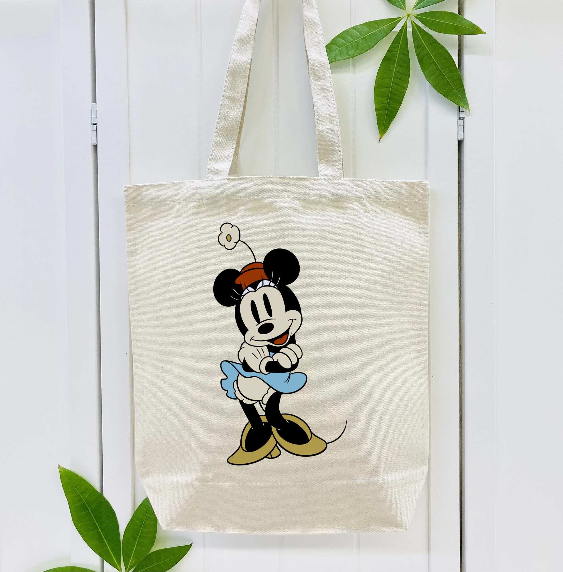 ミッキーマウス Mickey Mouse 縦型キャンバス生地手提げバッグ　トートバッグ
