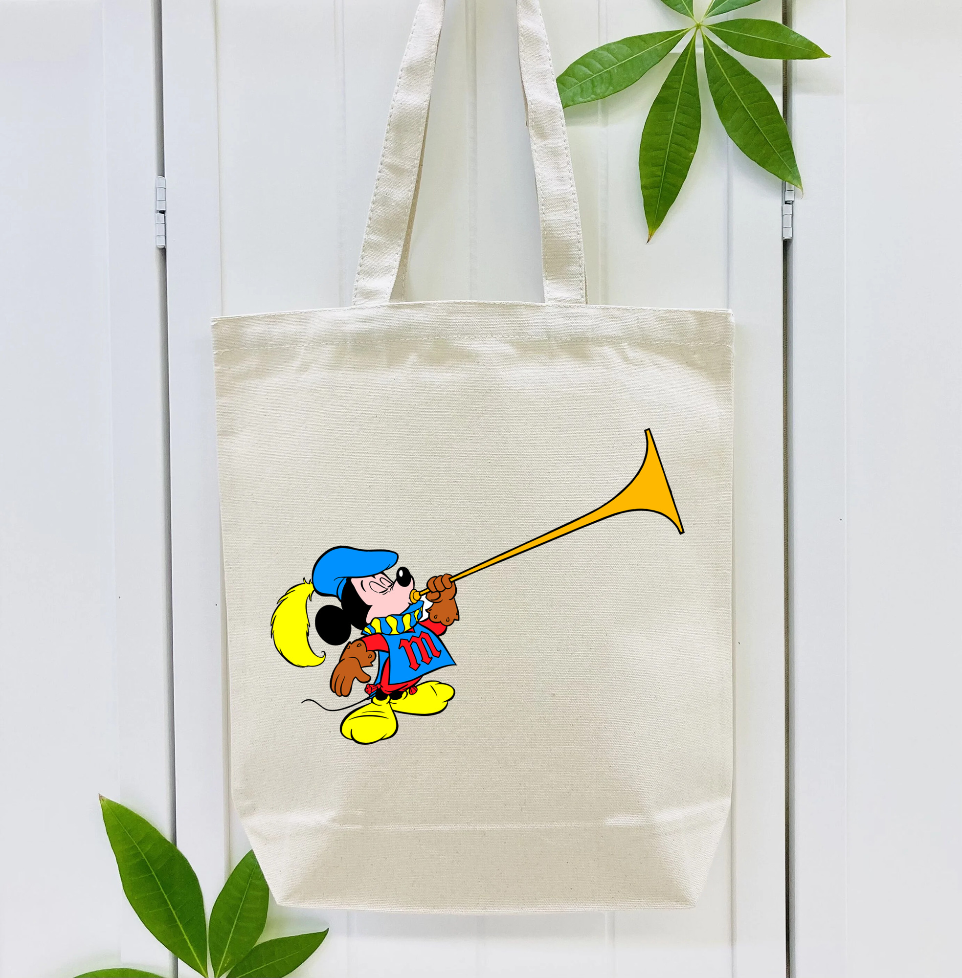 ミッキーマウス Mickey Mouse 縦型キャンバス生地手提げバッグ　トートバッグ