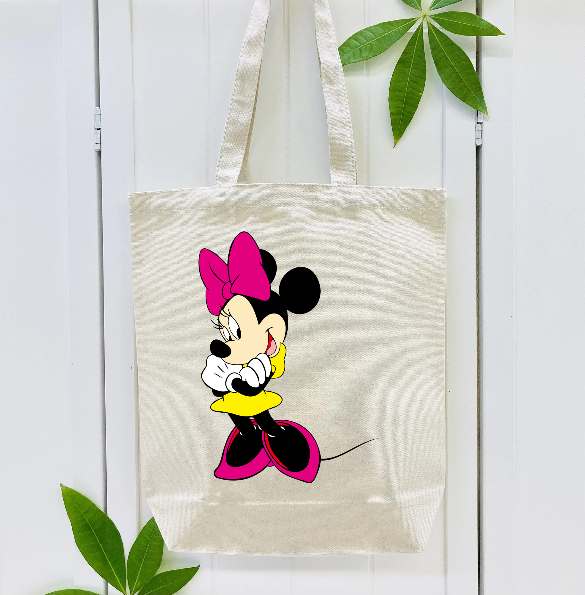 ミッキーマウス Mickey Mouse 縦型キャンバス生地手提げバッグ　トートバッグ
