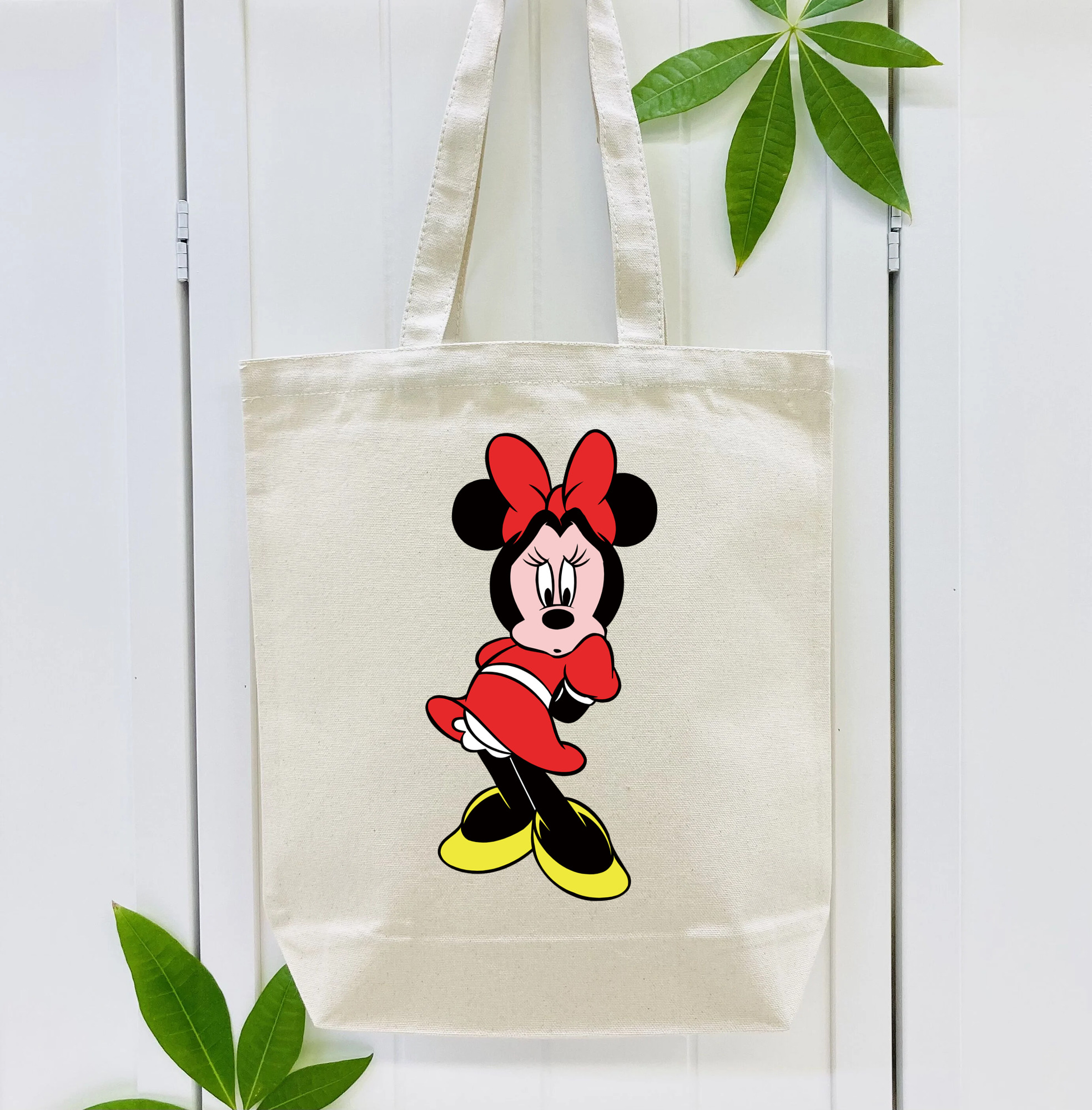 ミッキーマウス Mickey Mouse 縦型キャンバス生地手提げバッグ　トートバッグ