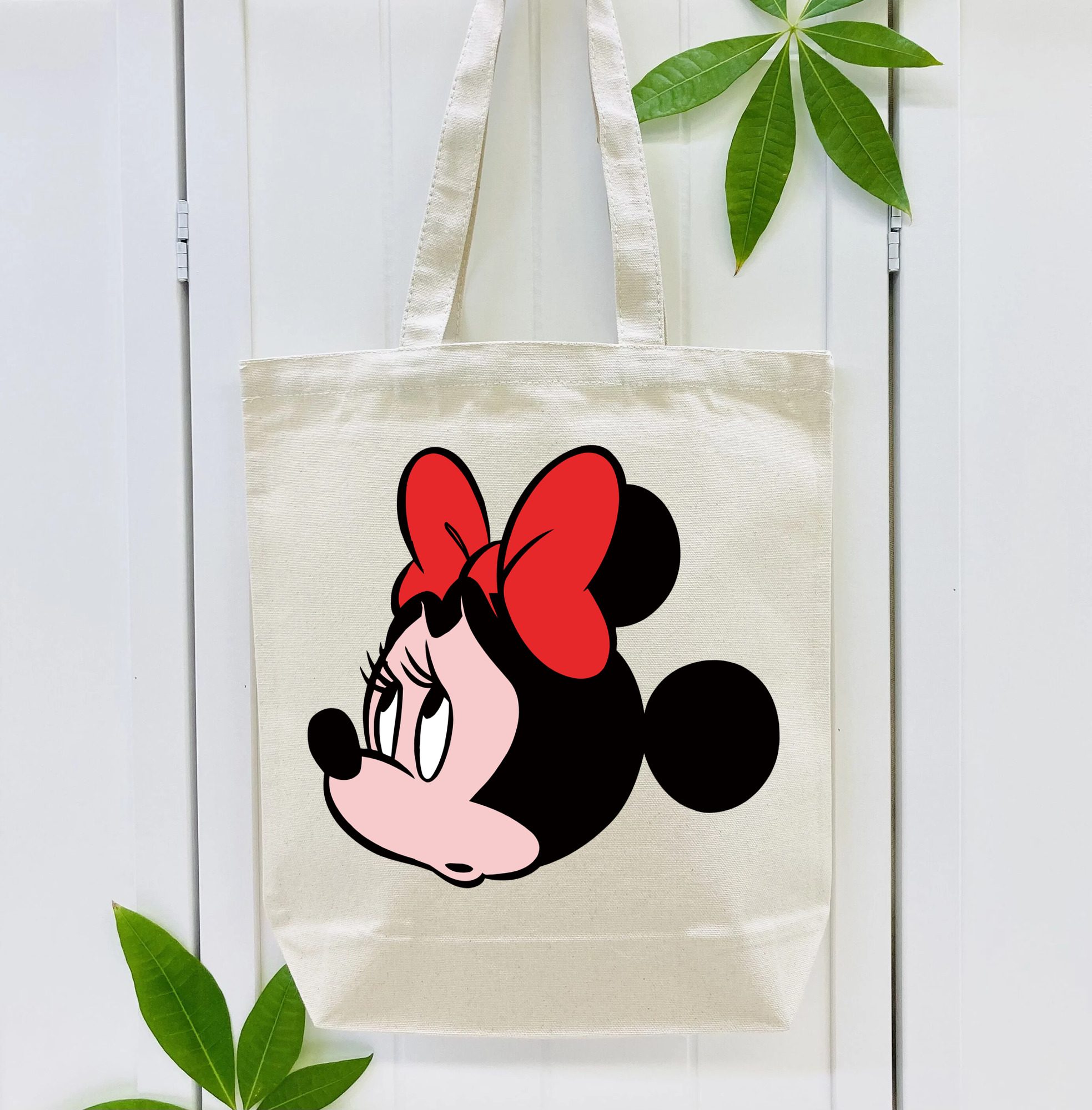 ミッキーマウス Mickey Mouse 縦型キャンバス生地手提げバッグ　トートバッグ