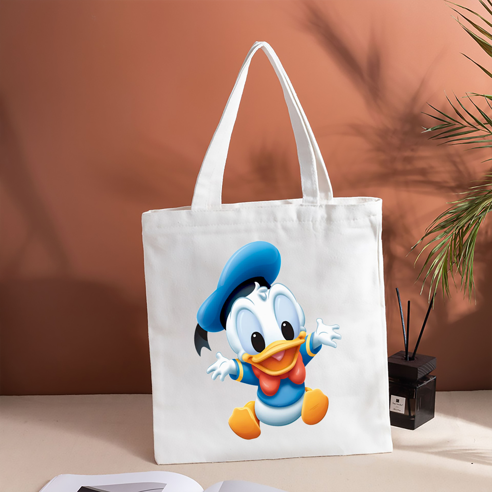ミッキーマウス Mickey Mouse 縦型キャンバス生地手提げバッグ　トートバッグ