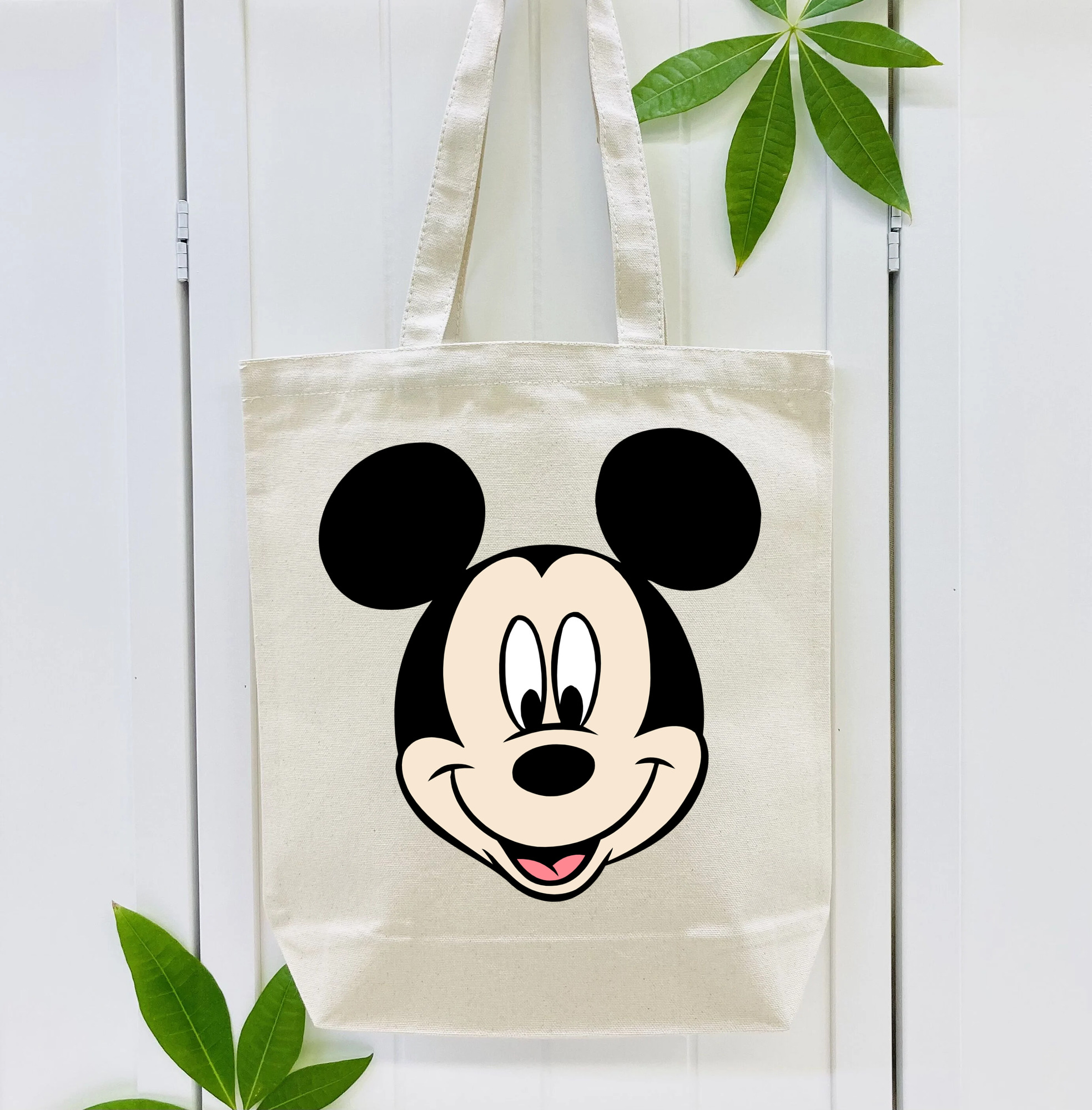 ミッキーマウス Mickey Mouse 縦型キャンバス生地手提げバッグ　トートバッグ