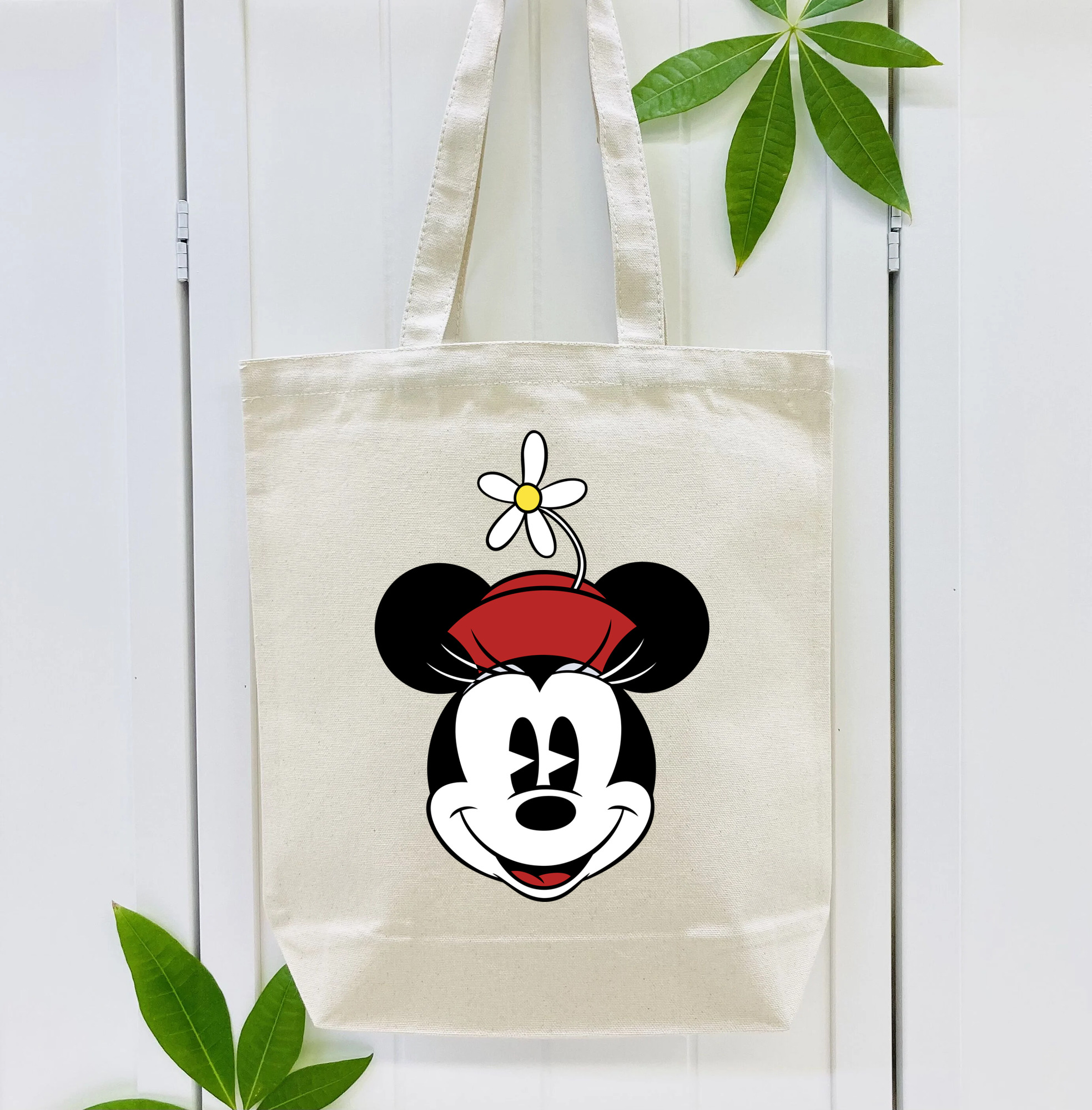 ミッキーマウス Mickey Mouse 縦型キャンバス生地手提げバッグ　トートバッグ
