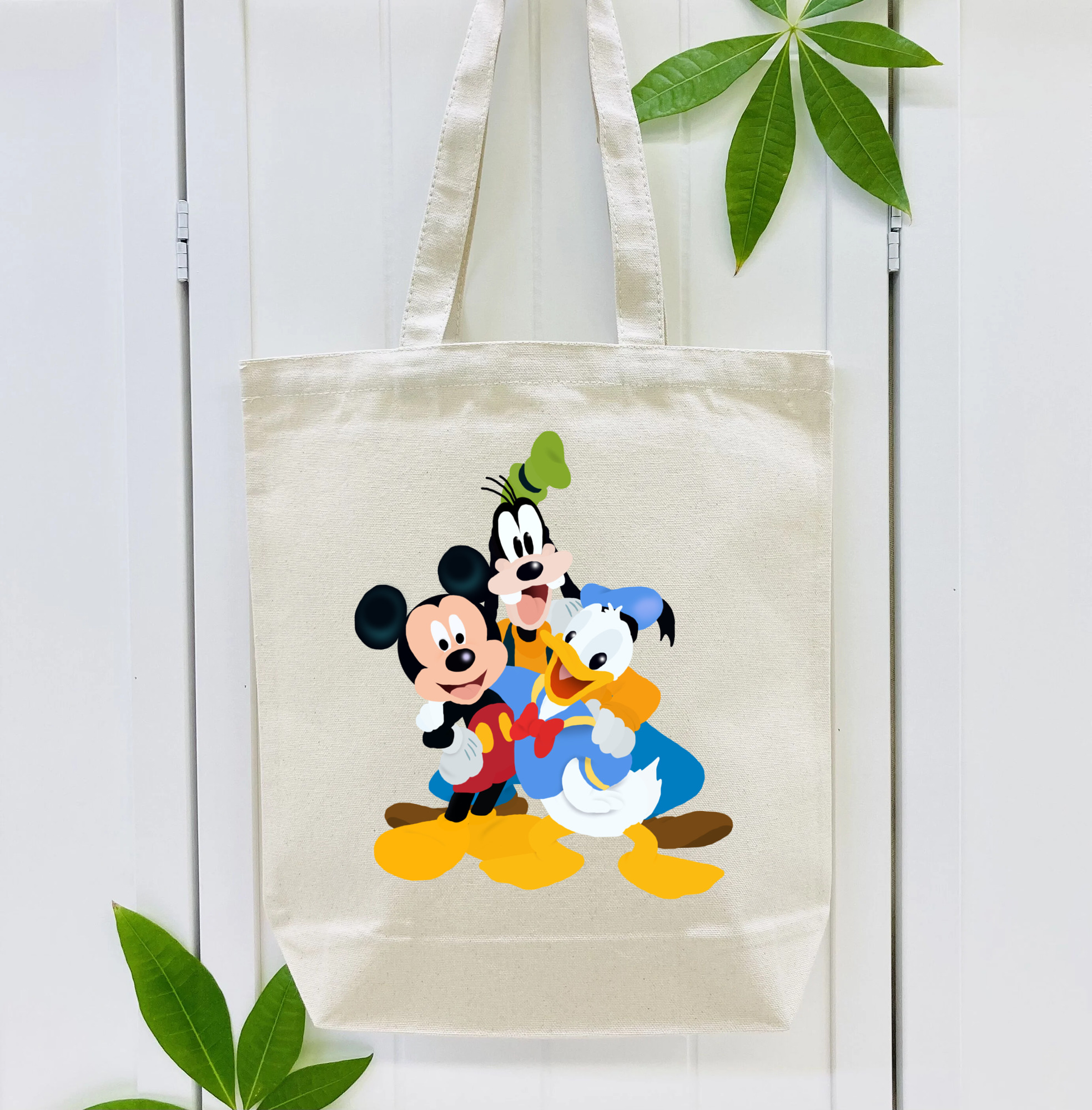 ミッキーマウス Mickey Mouse 縦型キャンバス生地手提げバッグ　トートバッグ