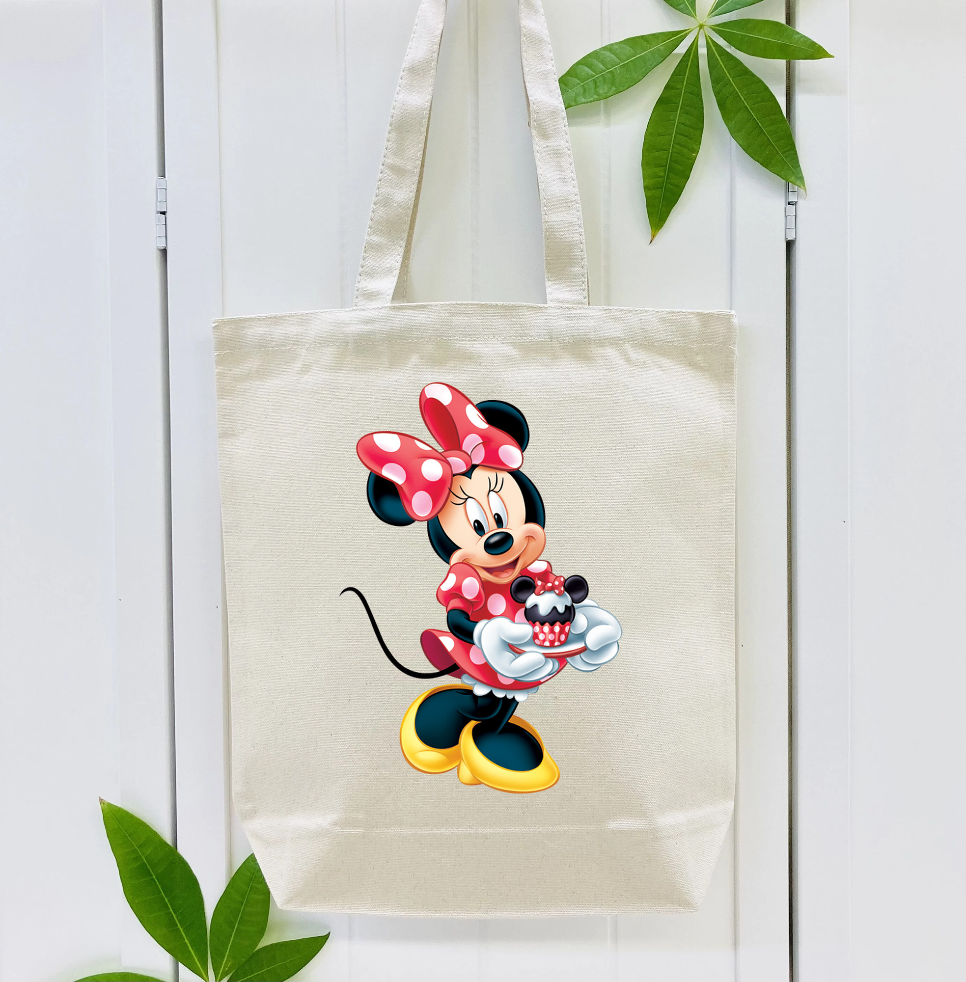 ミッキーマウス Mickey Mouse 縦型キャンバス生地手提げバッグ　トートバッグ