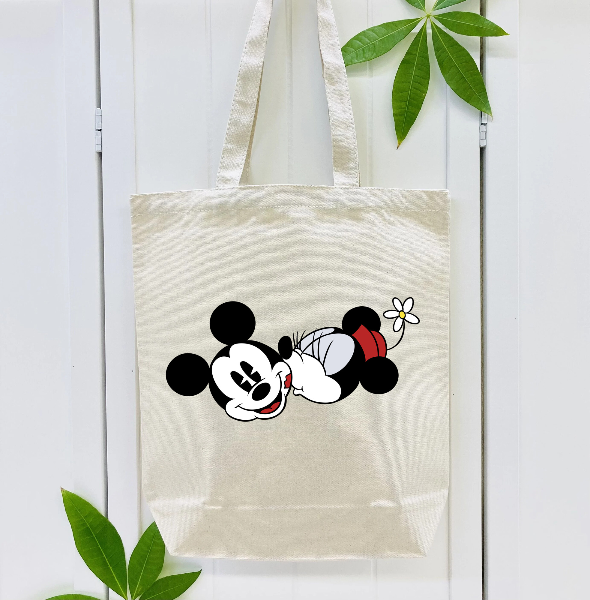 ミッキーマウス Mickey Mouse 縦型キャンバス生地手提げバッグ　トートバッグ