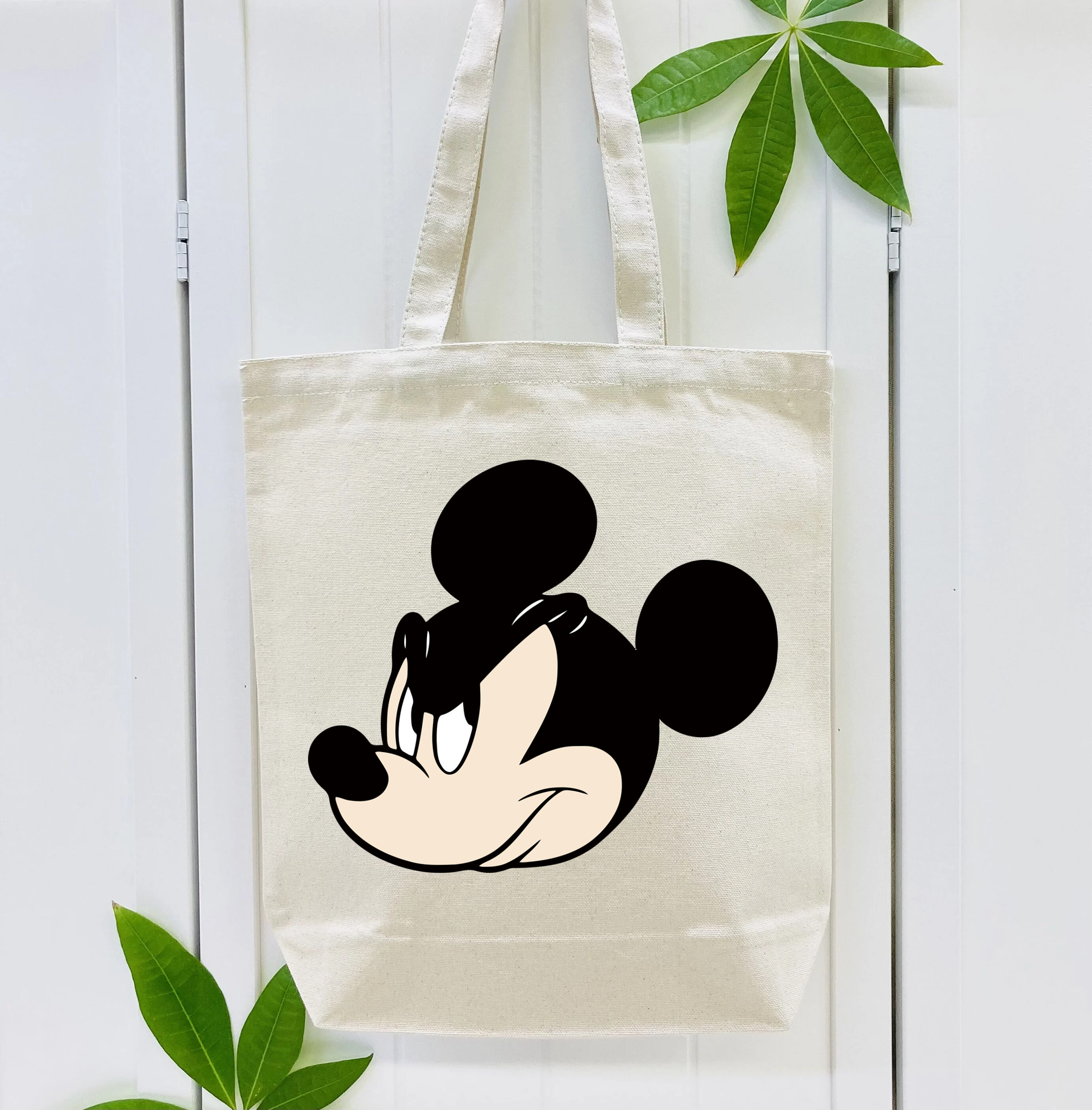 ミッキーマウス Mickey Mouse 縦型キャンバス生地手提げバッグ　トートバッグ