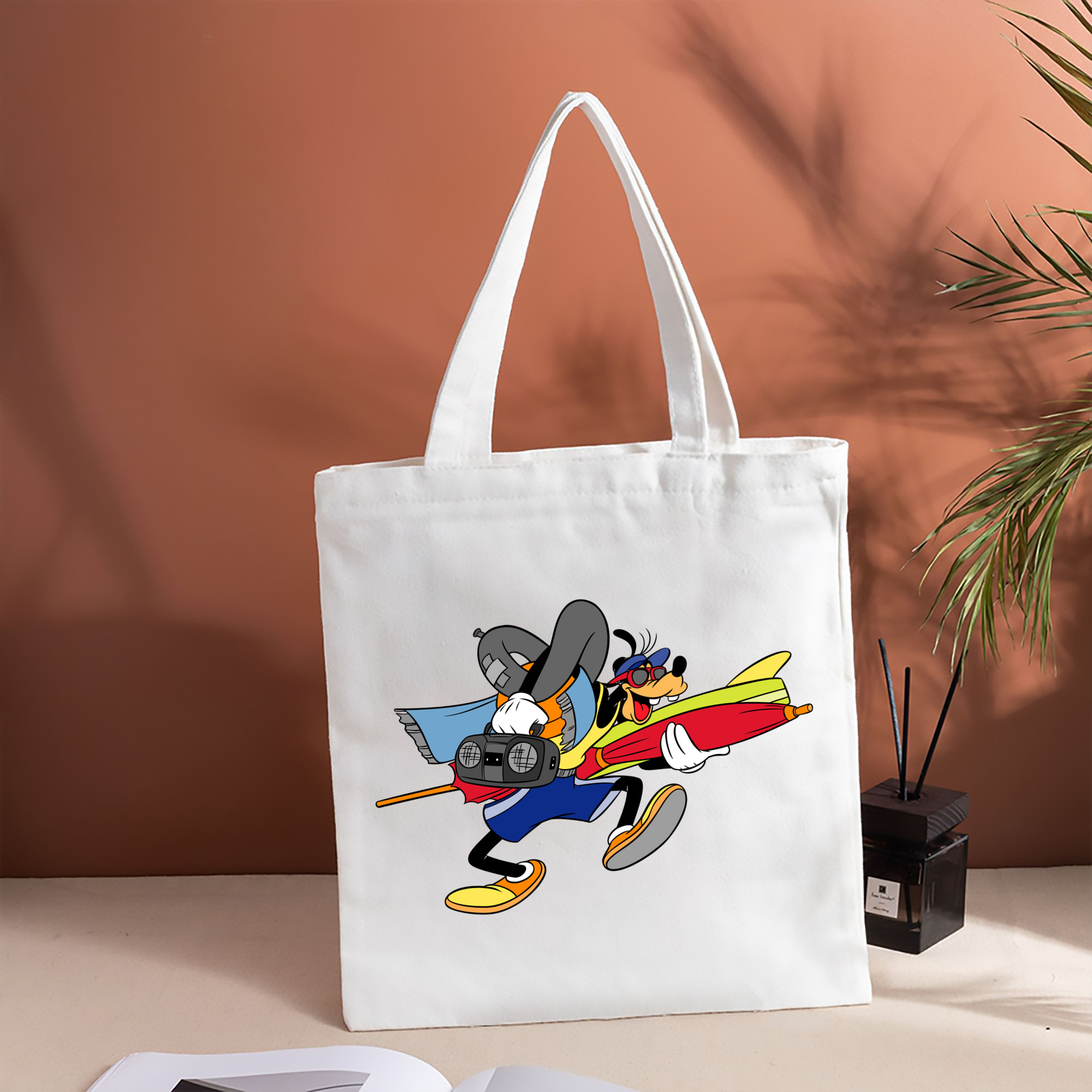 ミッキーマウス Mickey Mouse 縦型キャンバス生地手提げバッグ　トートバッグ