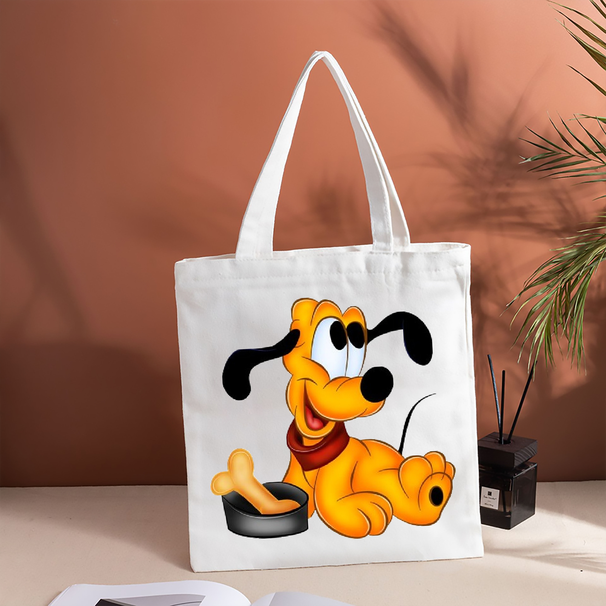 ミッキーマウス Mickey Mouse 縦型キャンバス生地手提げバッグ　トートバッグ