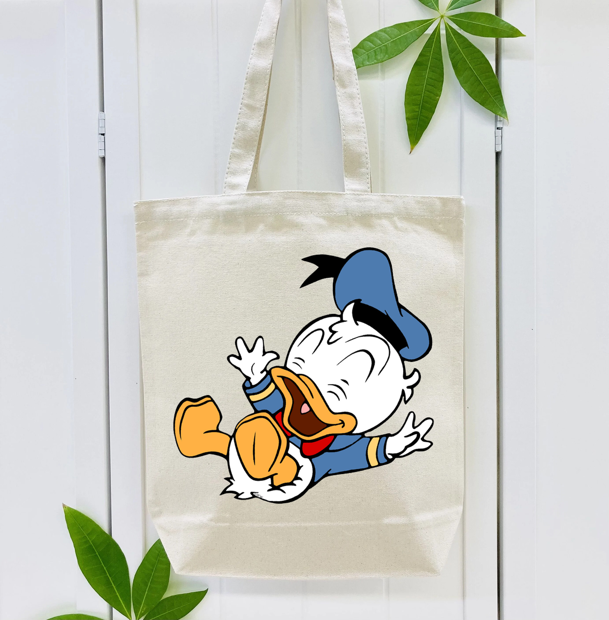 ミッキーマウス Mickey Mouse 縦型キャンバス生地手提げバッグ　トートバッグ