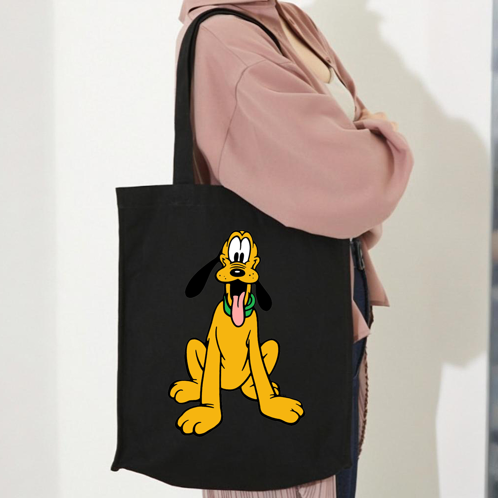 ミッキーマウス Mickey Mouse 縦型キャンバス生地手提げバッグ　トートバッグ