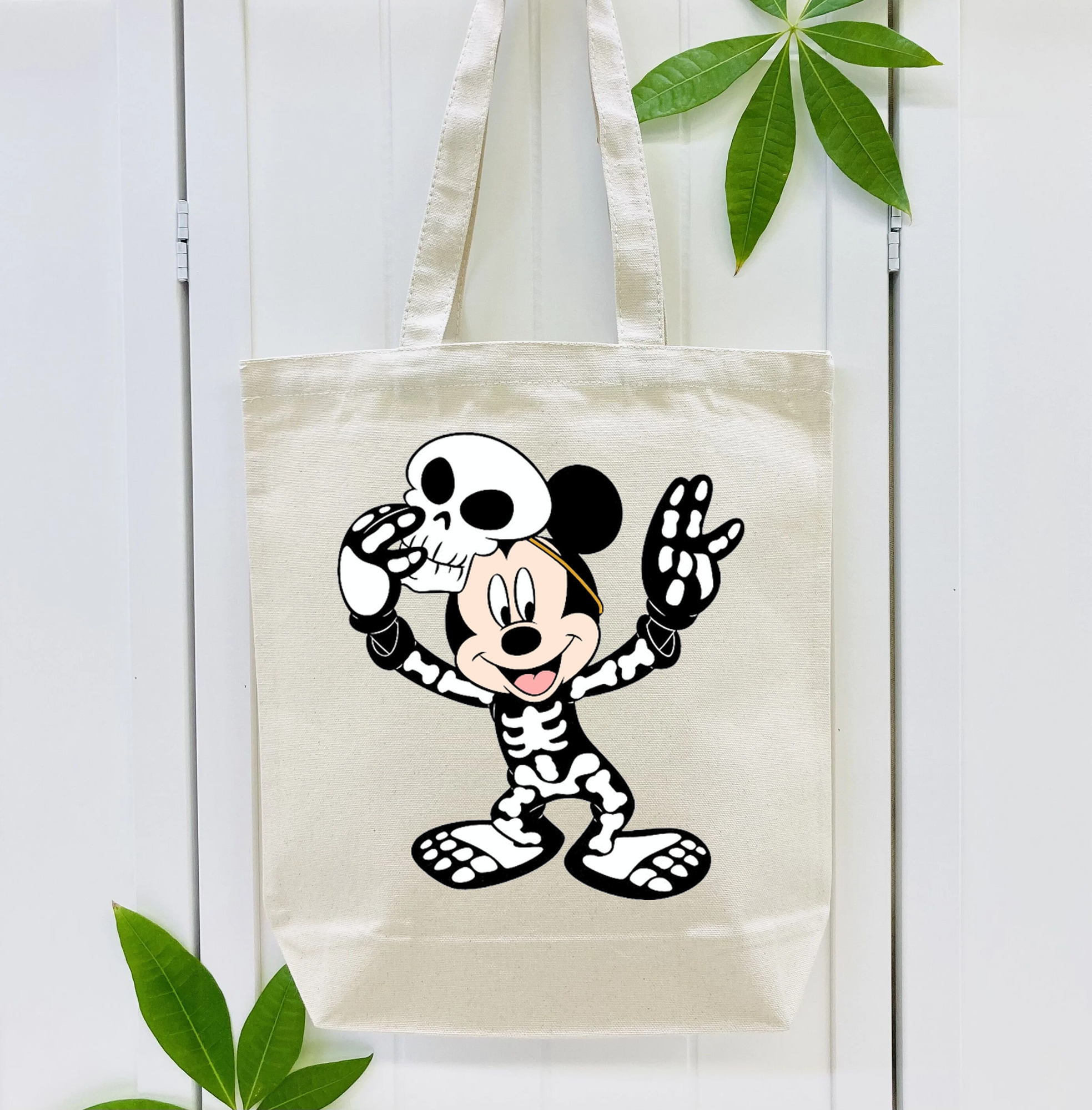 ミッキーマウス Mickey Mouse 縦型キャンバス生地手提げバッグ　トートバッグ