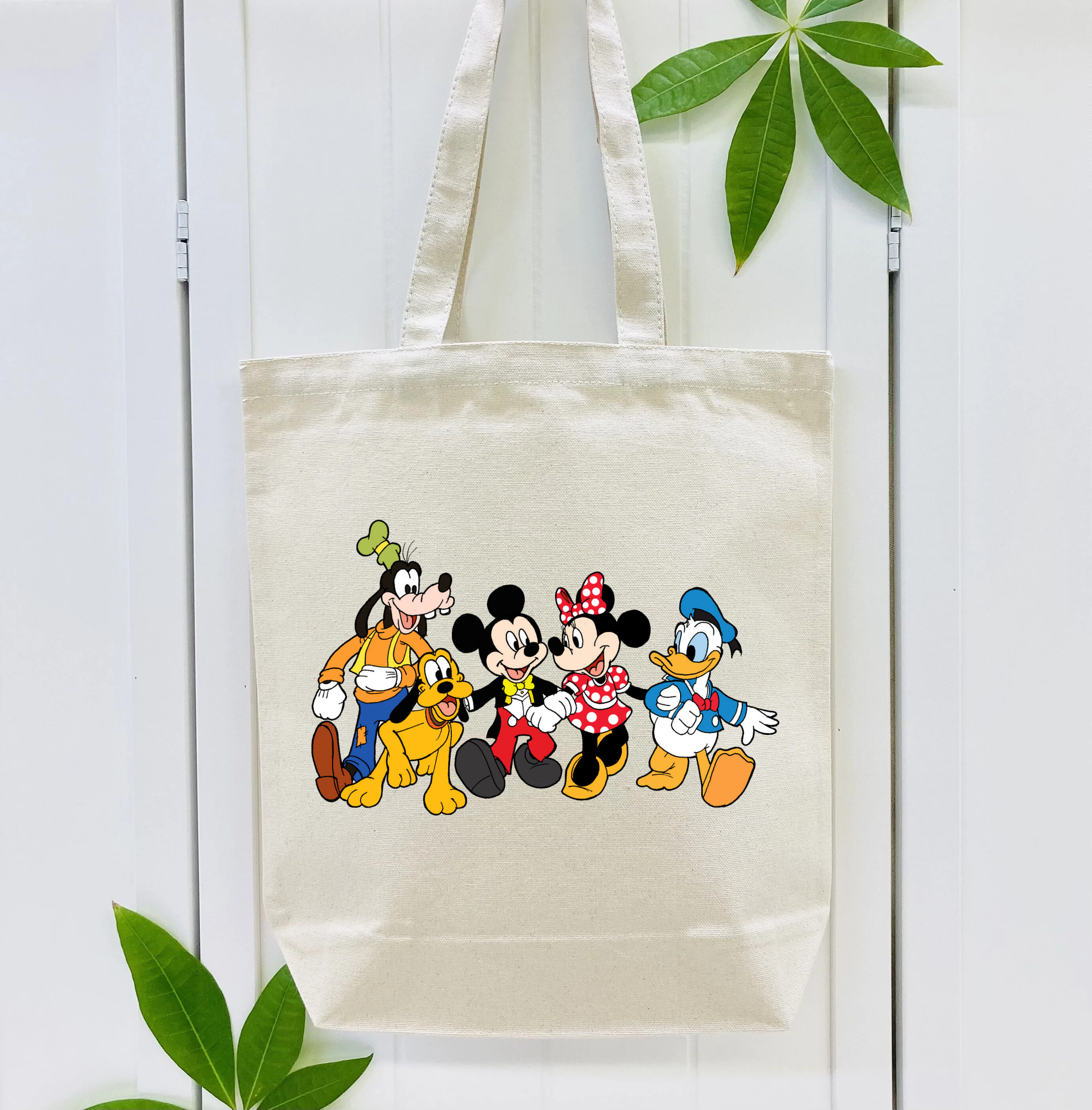 ミッキーマウス Mickey Mouse 縦型キャンバス生地手提げバッグ　トートバッグ