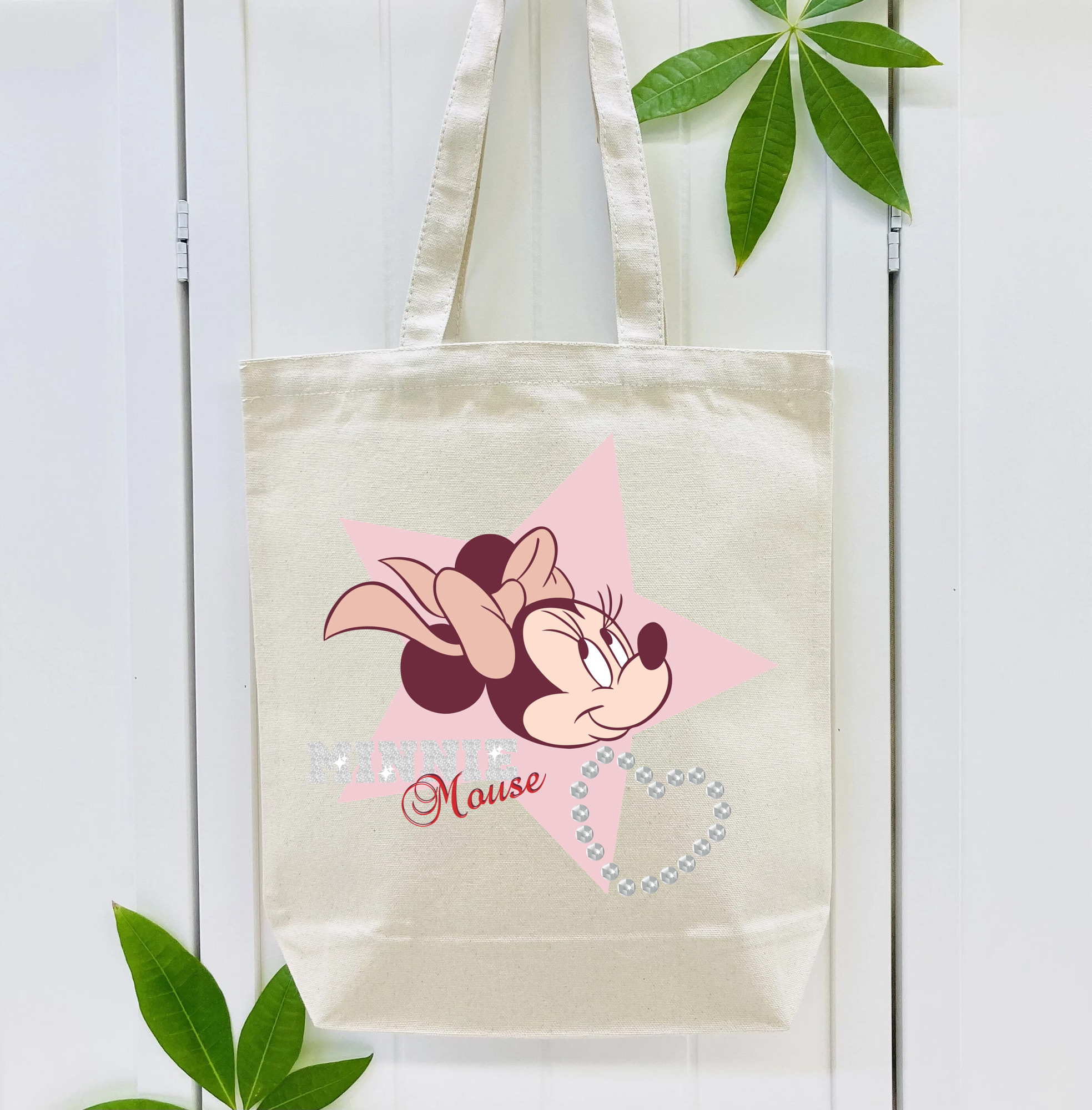 ミッキーマウス Mickey Mouse 縦型キャンバス生地手提げバッグ　トートバッグ