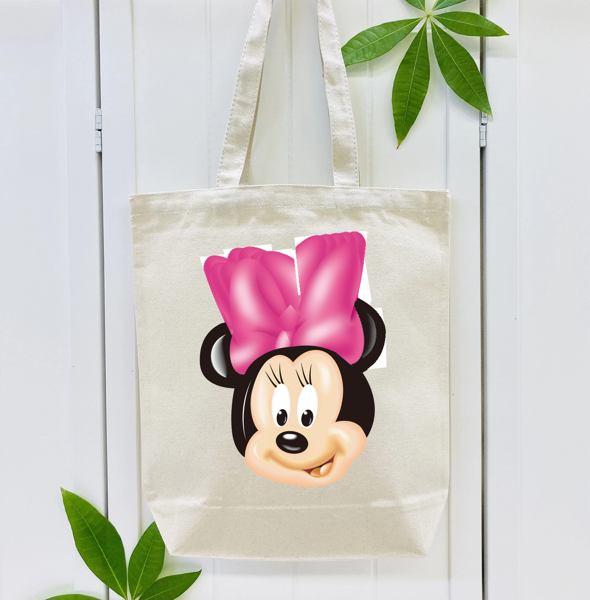 ミッキーマウス Mickey Mouse 縦型キャンバス生地手提げバッグ　トートバッグ