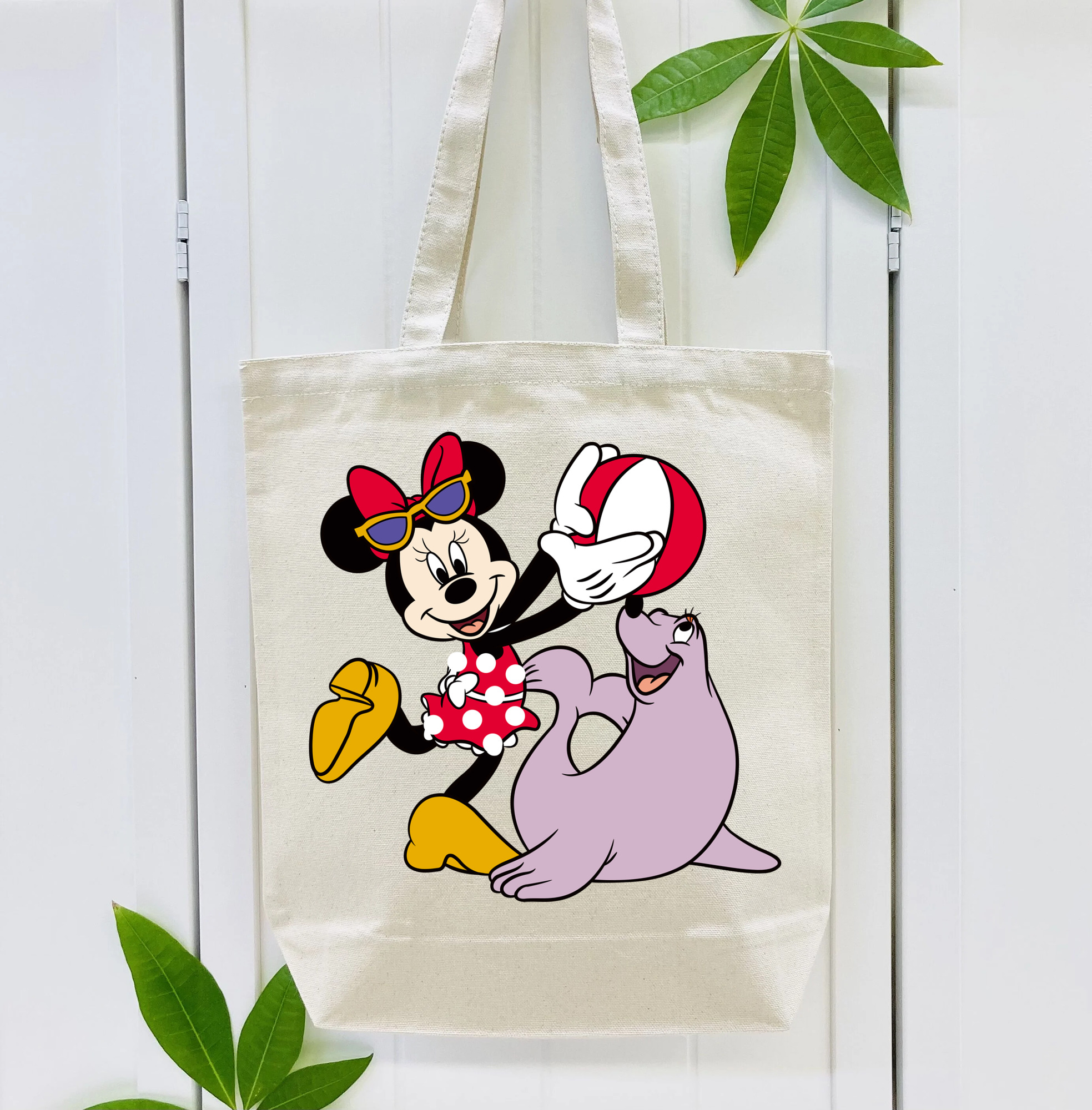 ミッキーマウス Mickey Mouse 縦型キャンバス生地手提げバッグ　トートバッグ