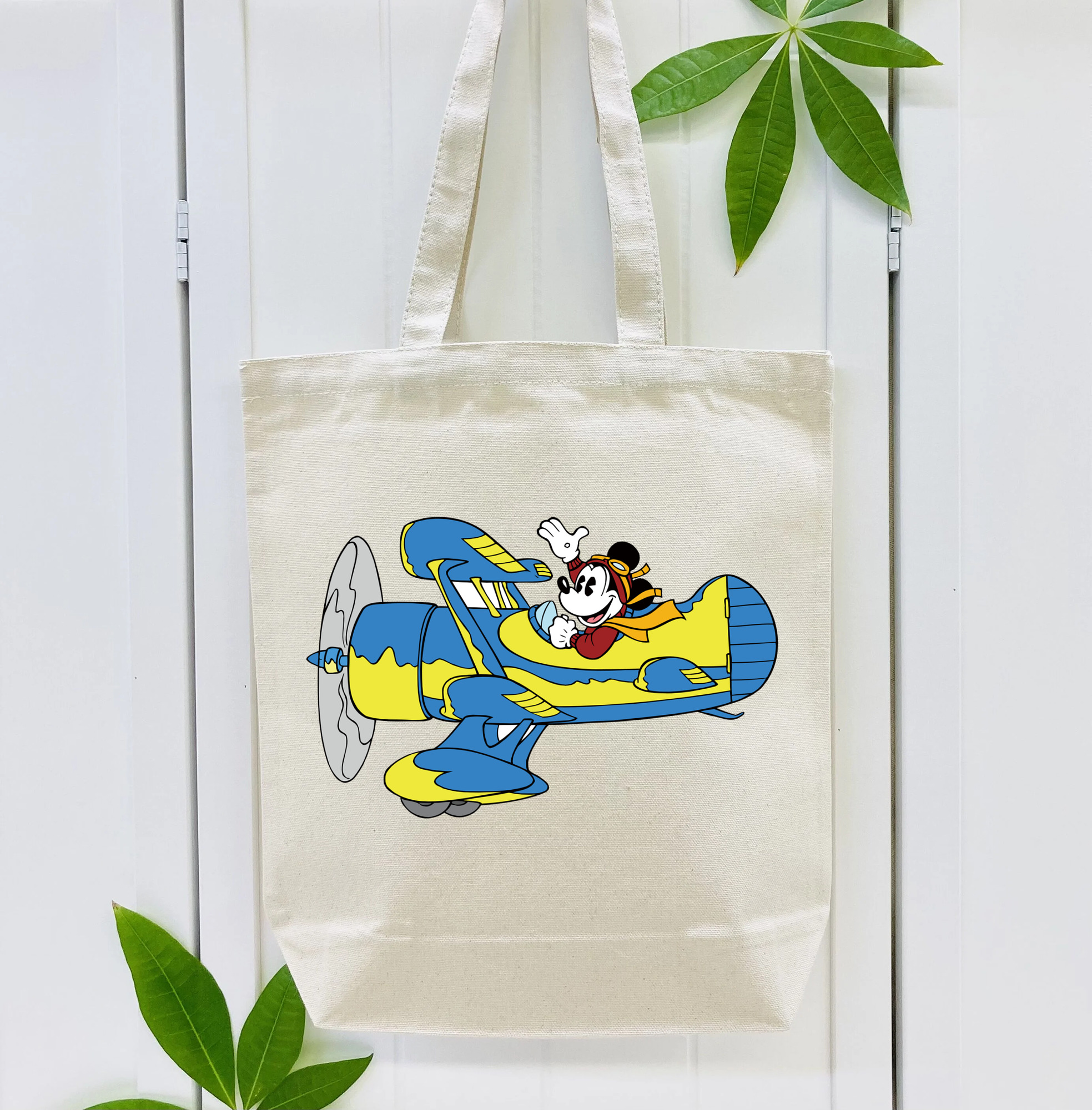 ミッキーマウス Mickey Mouse 縦型キャンバス生地手提げバッグ　トートバッグ