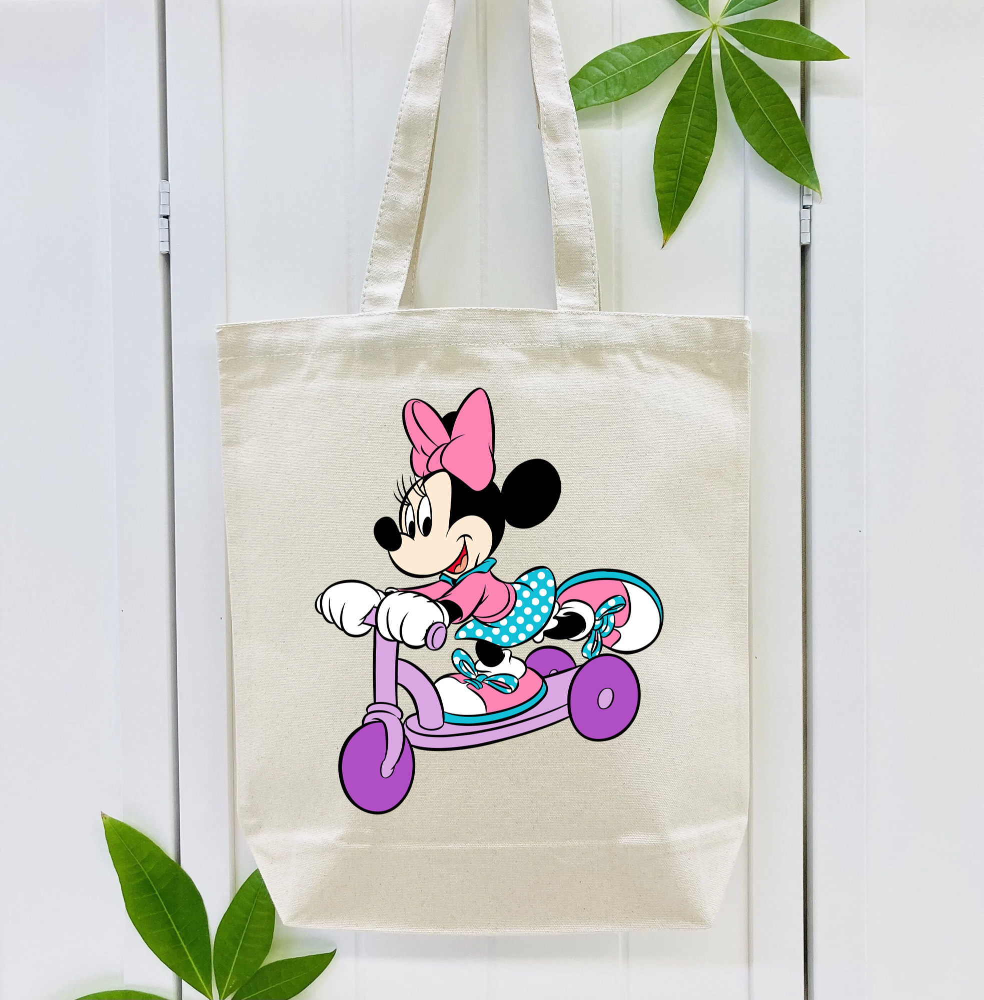 ミッキーマウス Mickey Mouse 縦型キャンバス生地手提げバッグ　トートバッグ