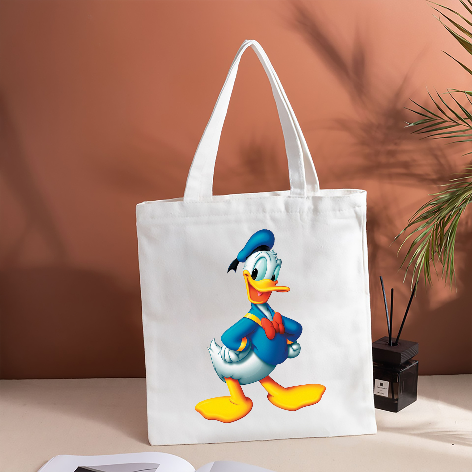 ミッキーマウス Mickey Mouse 縦型キャンバス生地手提げバッグ　トートバッグ