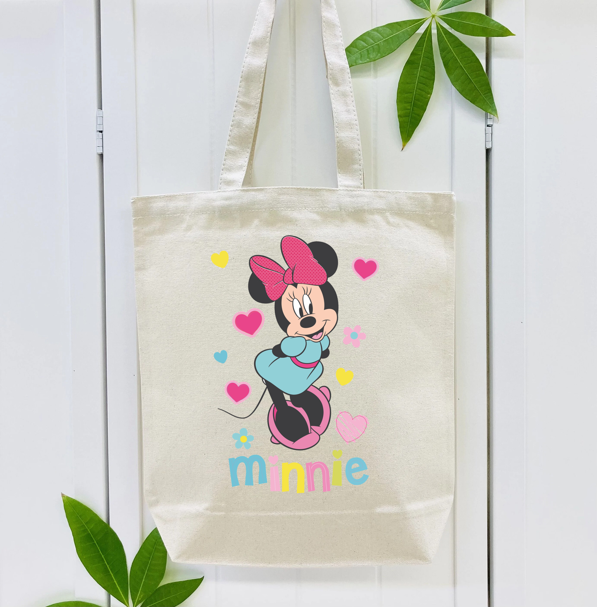 ミッキーマウス Mickey Mouse 縦型キャンバス生地手提げバッグ　トートバッグ