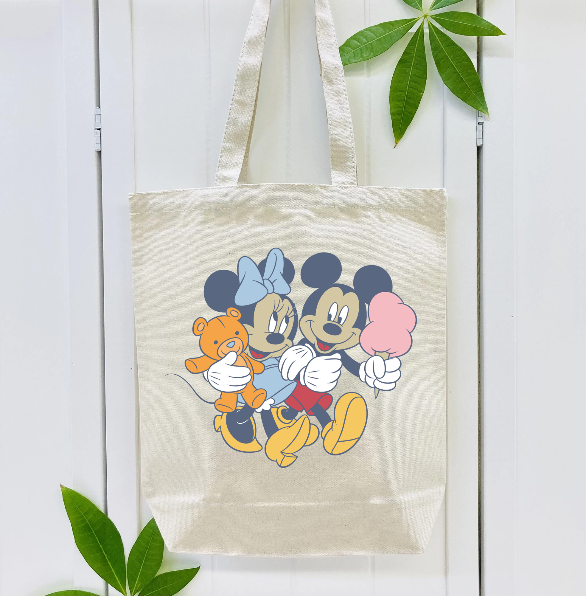 ミッキーマウス Mickey Mouse 縦型キャンバス生地手提げバッグ　トートバッグ