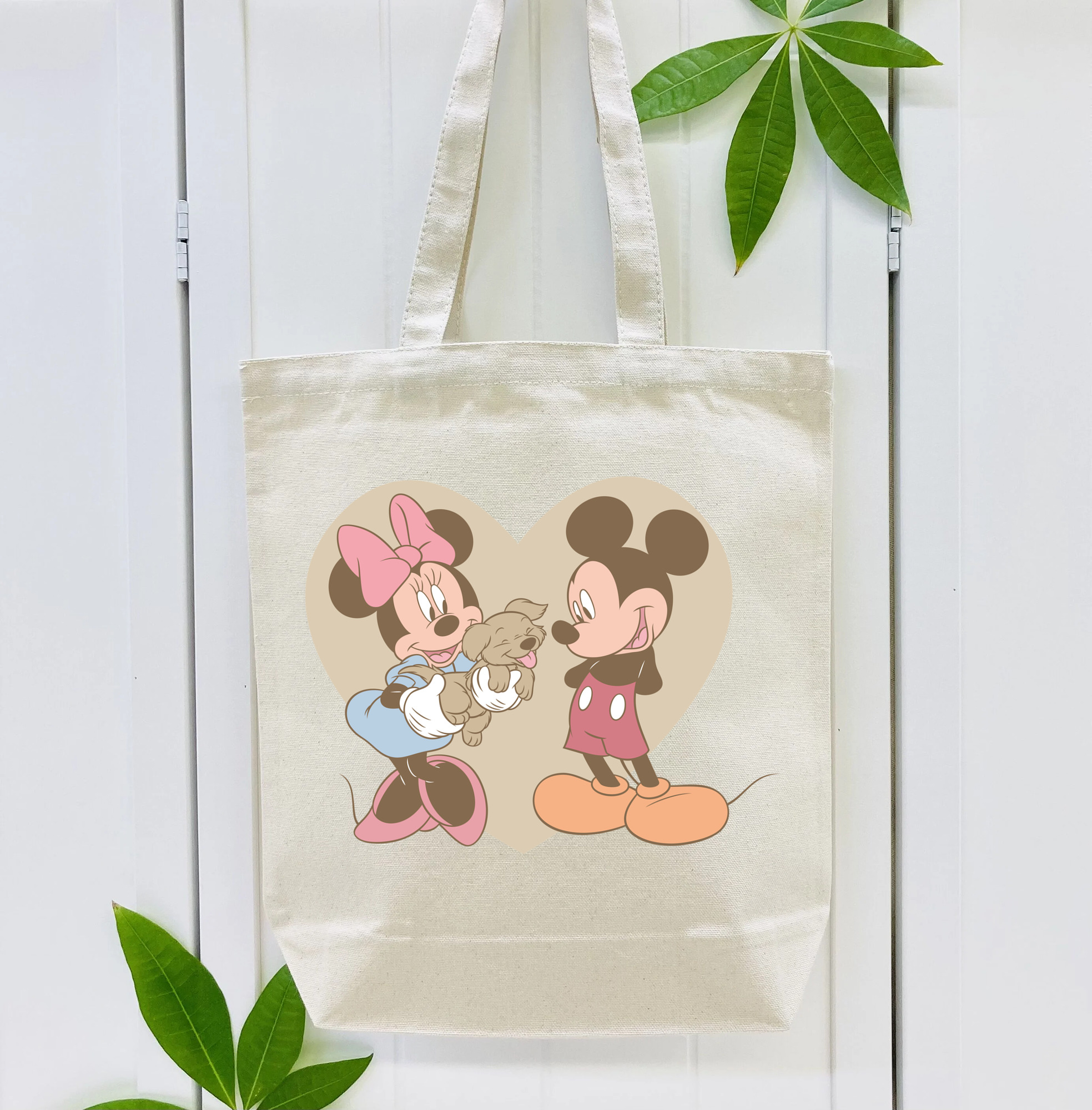 ミッキーマウス Mickey Mouse 縦型キャンバス生地手提げバッグ　トートバッグ