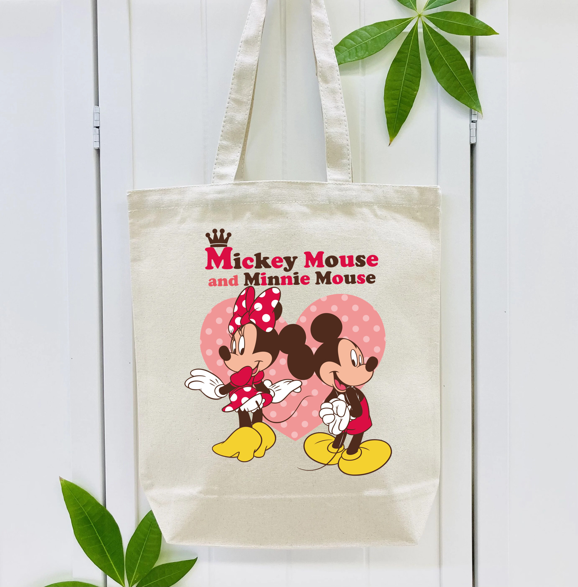 ミッキーマウス Mickey Mouse 縦型キャンバス生地手提げバッグ　トートバッグ
