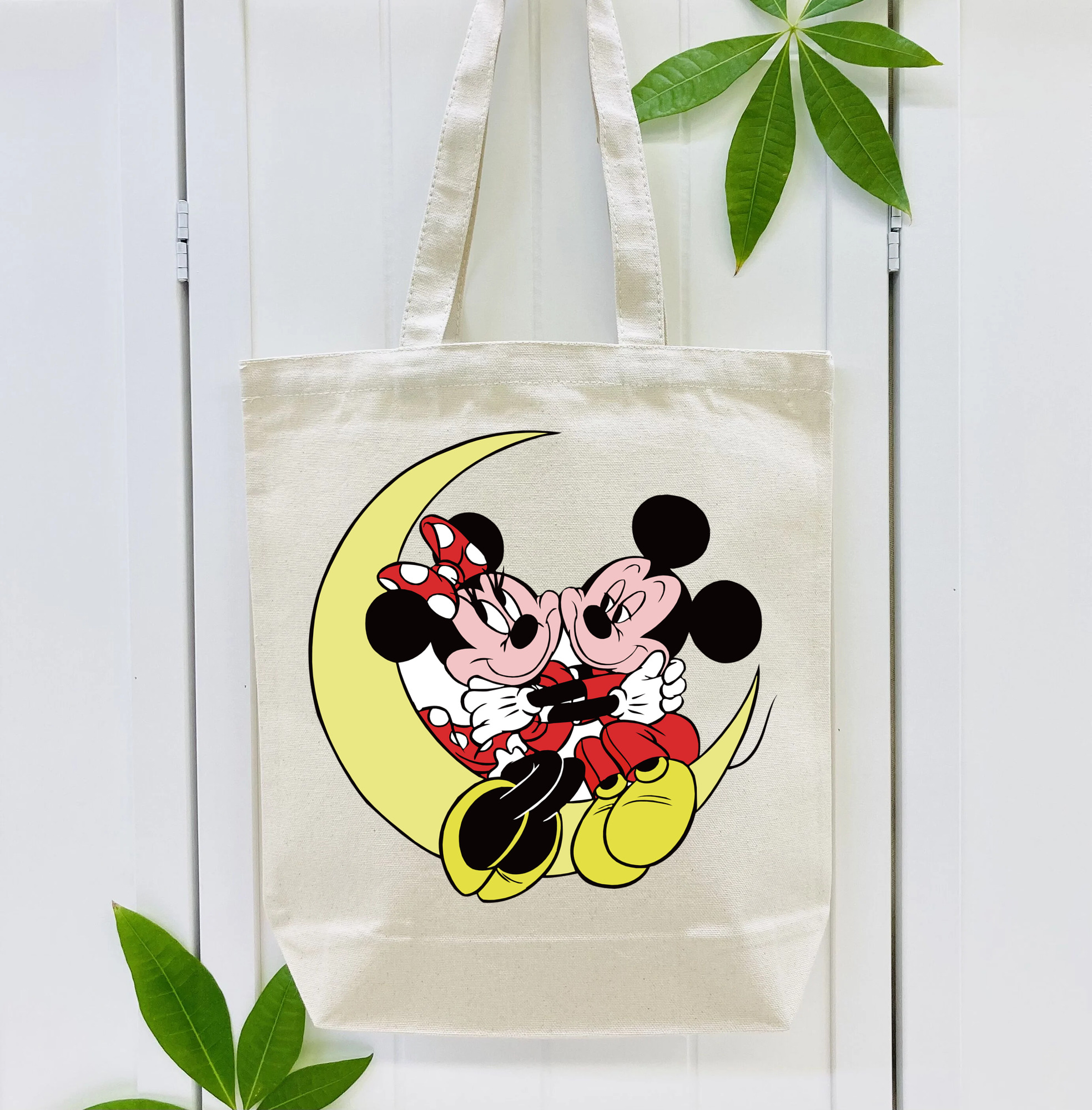 ミッキーマウス Mickey Mouse 縦型キャンバス生地手提げバッグ　トートバッグ