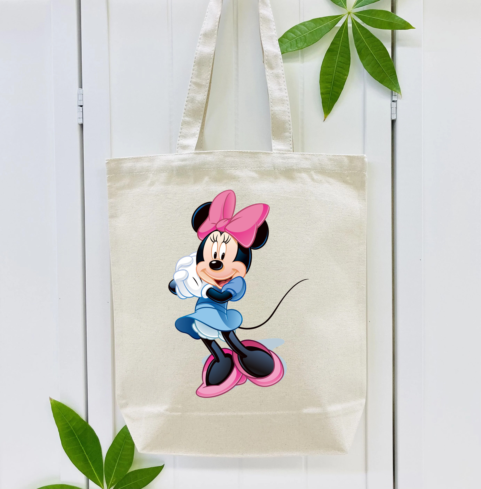 ミッキーマウス Mickey Mouse 縦型キャンバス生地手提げバッグ　トートバッグ