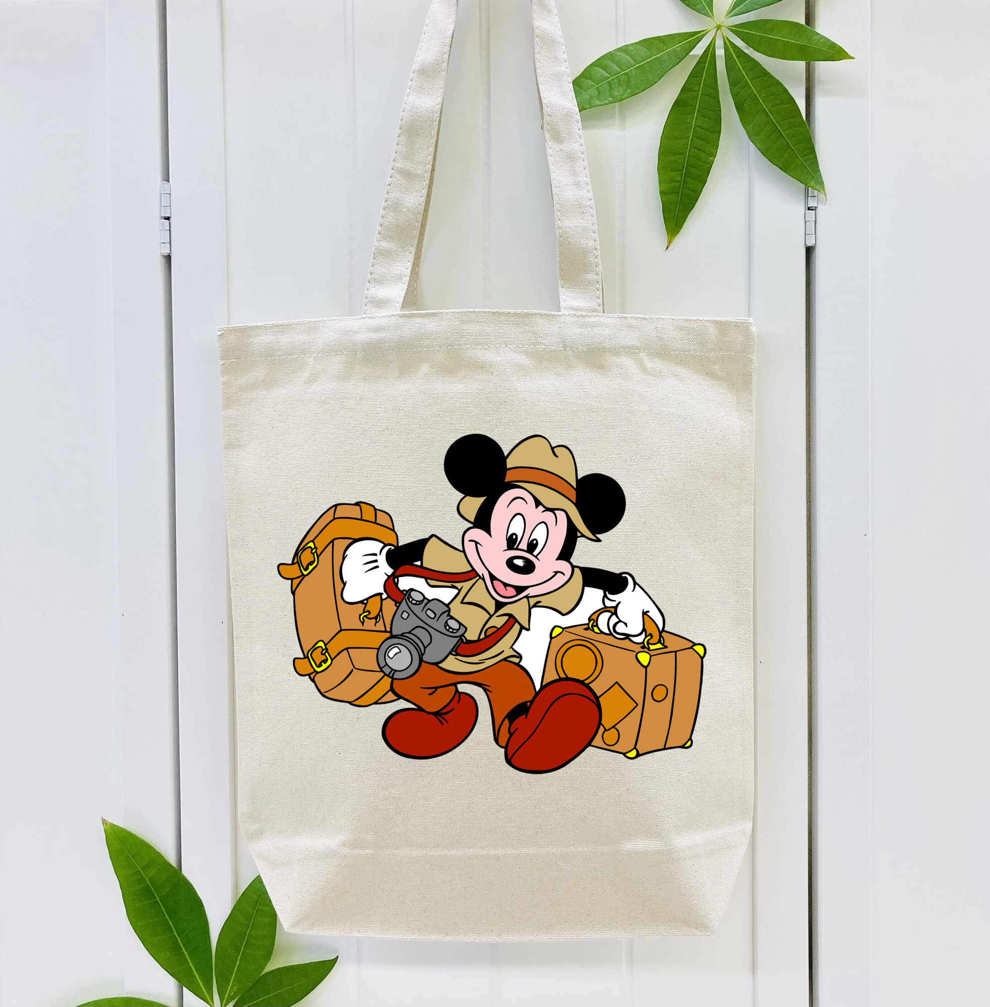 ミッキーマウス Mickey Mouse 縦型キャンバス生地手提げバッグ　トートバッグ