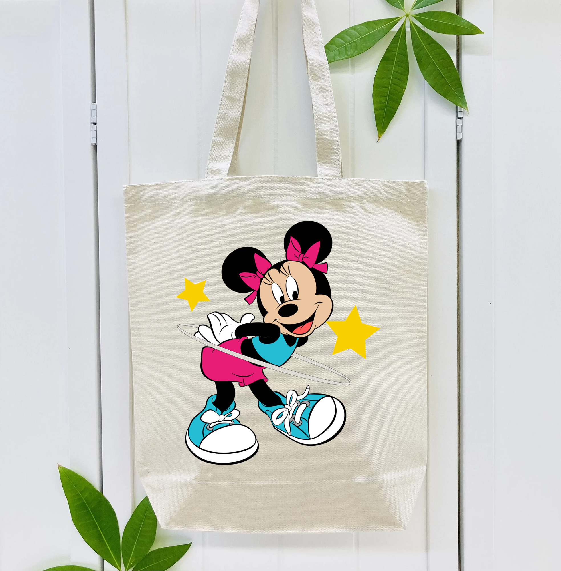 ミッキーマウス Mickey Mouse 縦型キャンバス生地手提げバッグ　トートバッグ