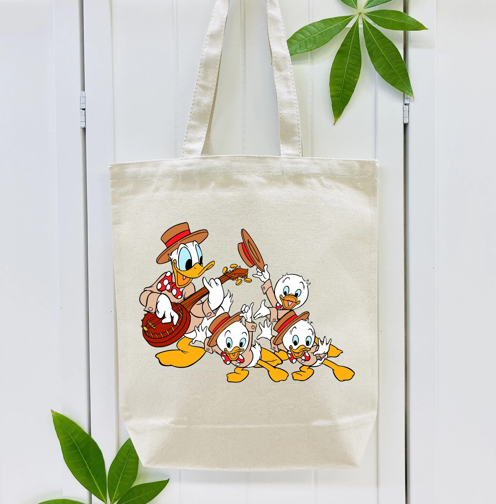 ミッキーマウス Mickey Mouse 縦型キャンバス生地手提げバッグ　トートバッグ
