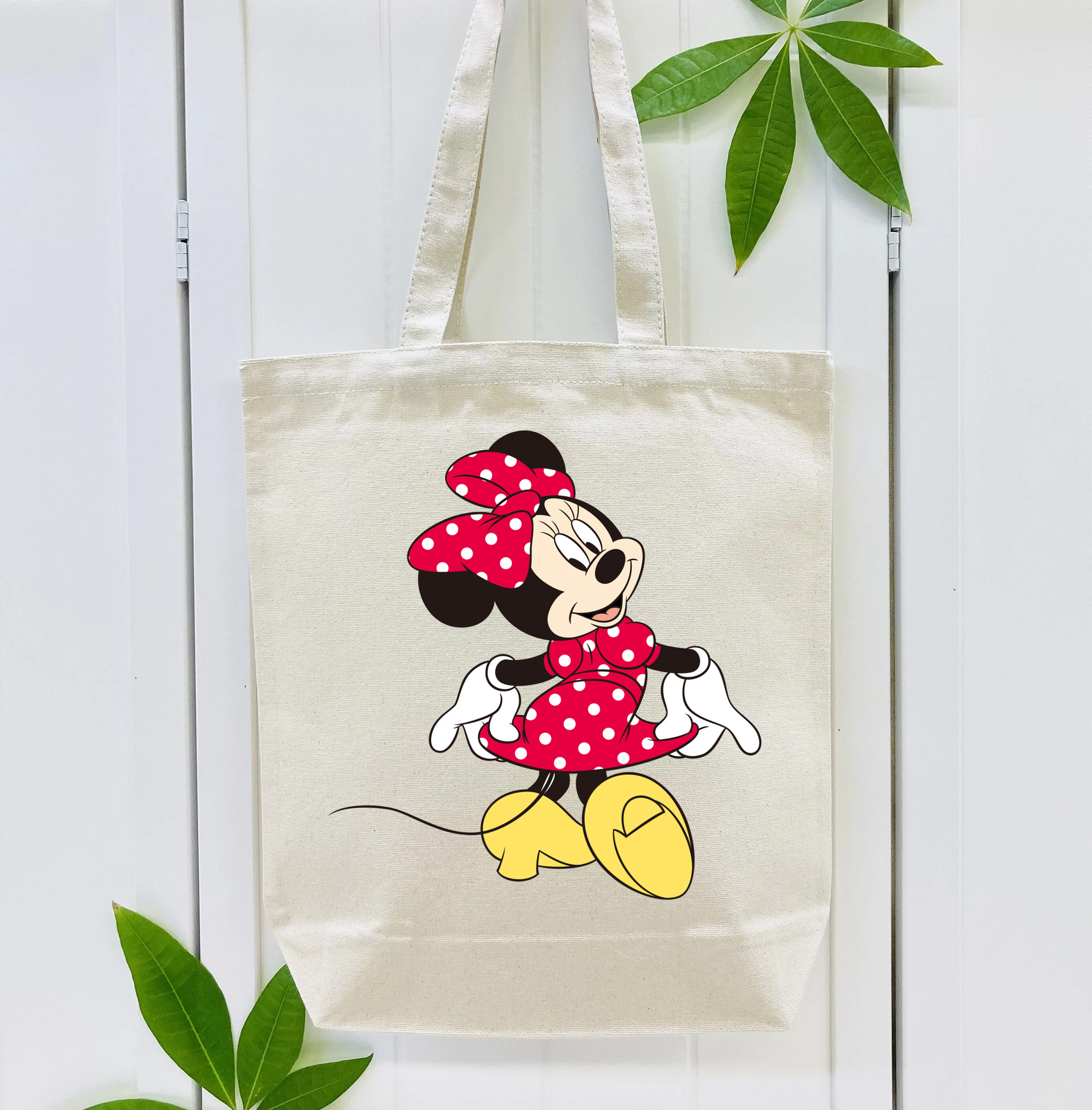 ミッキーマウス Mickey Mouse 縦型キャンバス生地手提げバッグ　トートバッグ