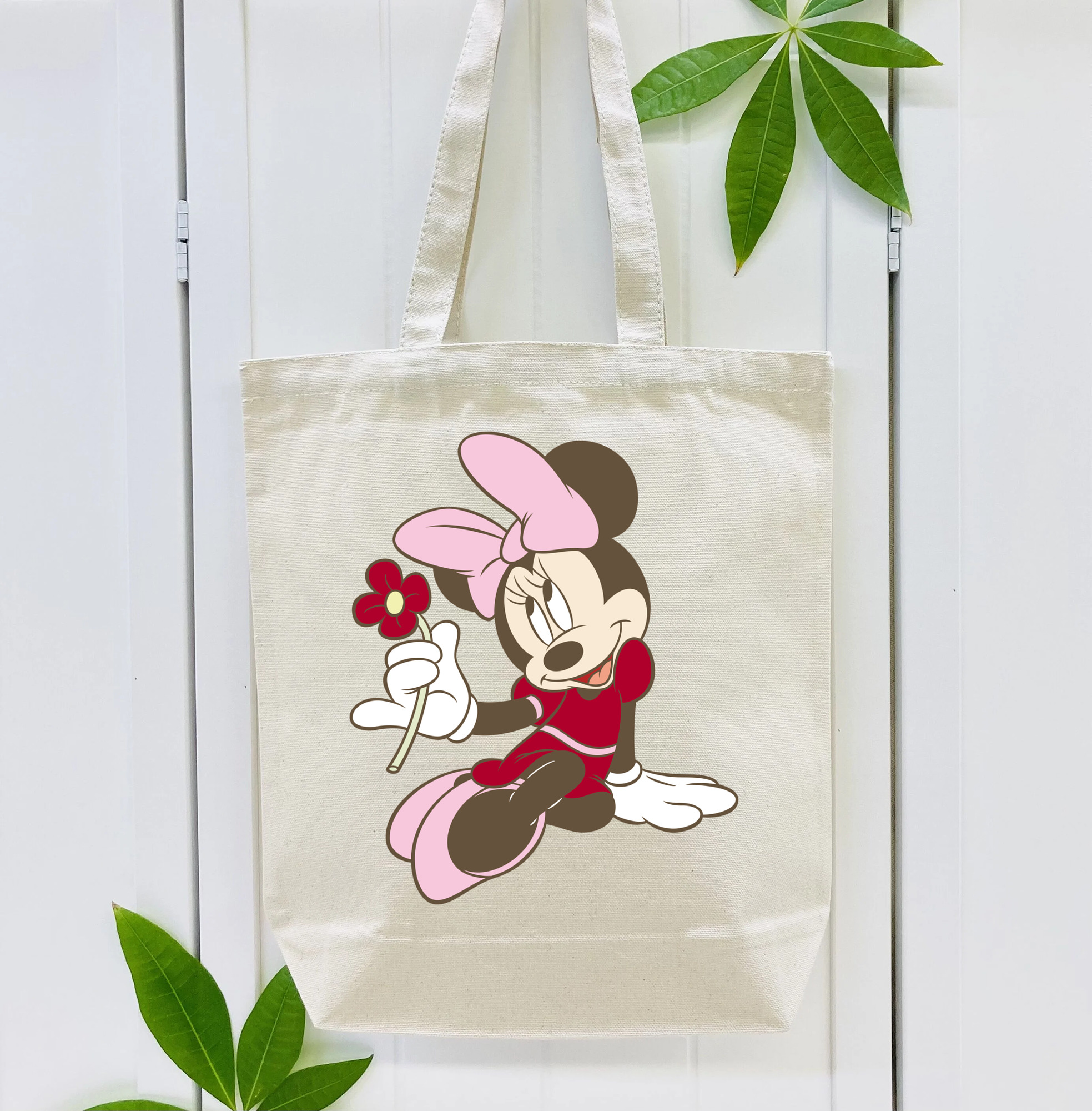 ミッキーマウス Mickey Mouse 縦型キャンバス生地手提げバッグ　トートバッグ