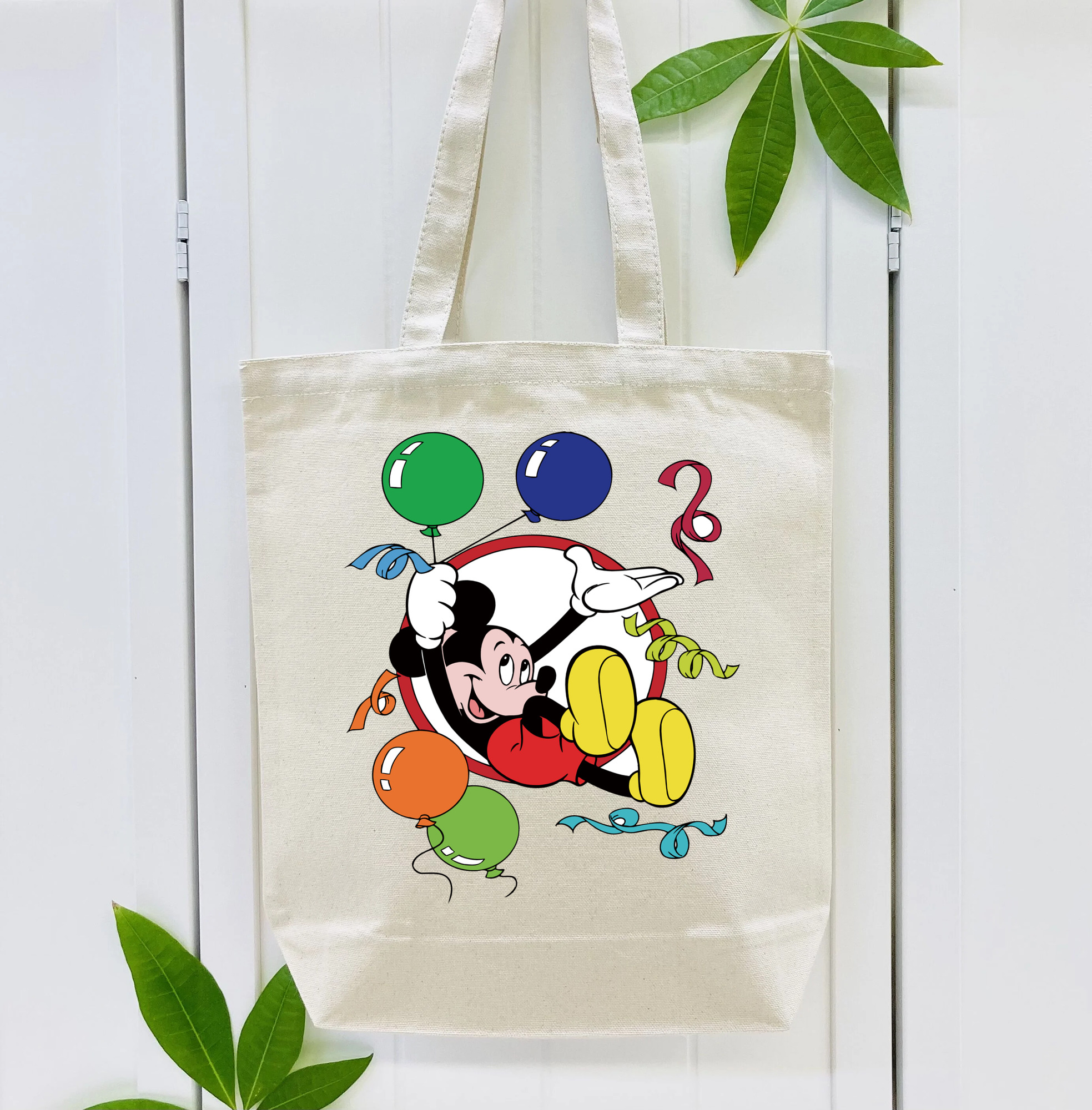 ミッキーマウス Mickey Mouse 縦型キャンバス生地手提げバッグ　トートバッグ