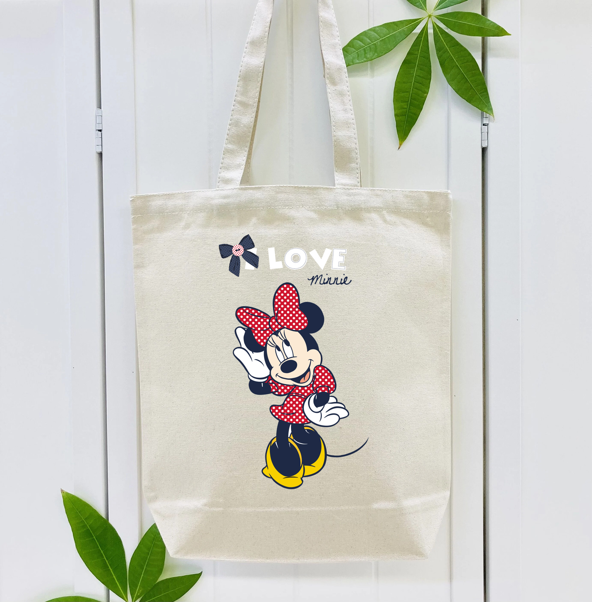 ミッキーマウス Mickey Mouse 縦型キャンバス生地手提げバッグ　トートバッグ