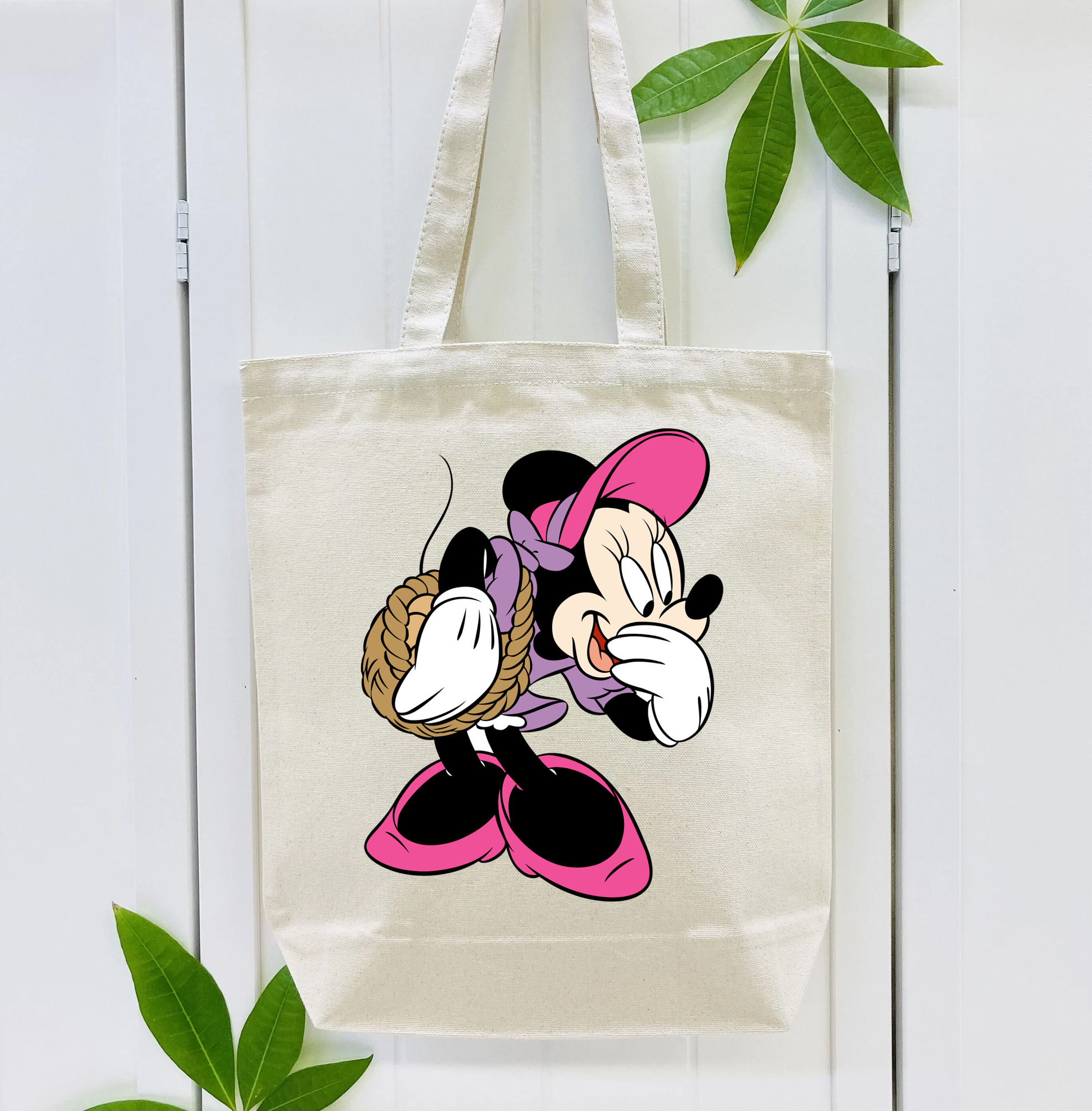 ミッキーマウス Mickey Mouse 縦型キャンバス生地手提げバッグ　トートバッグ