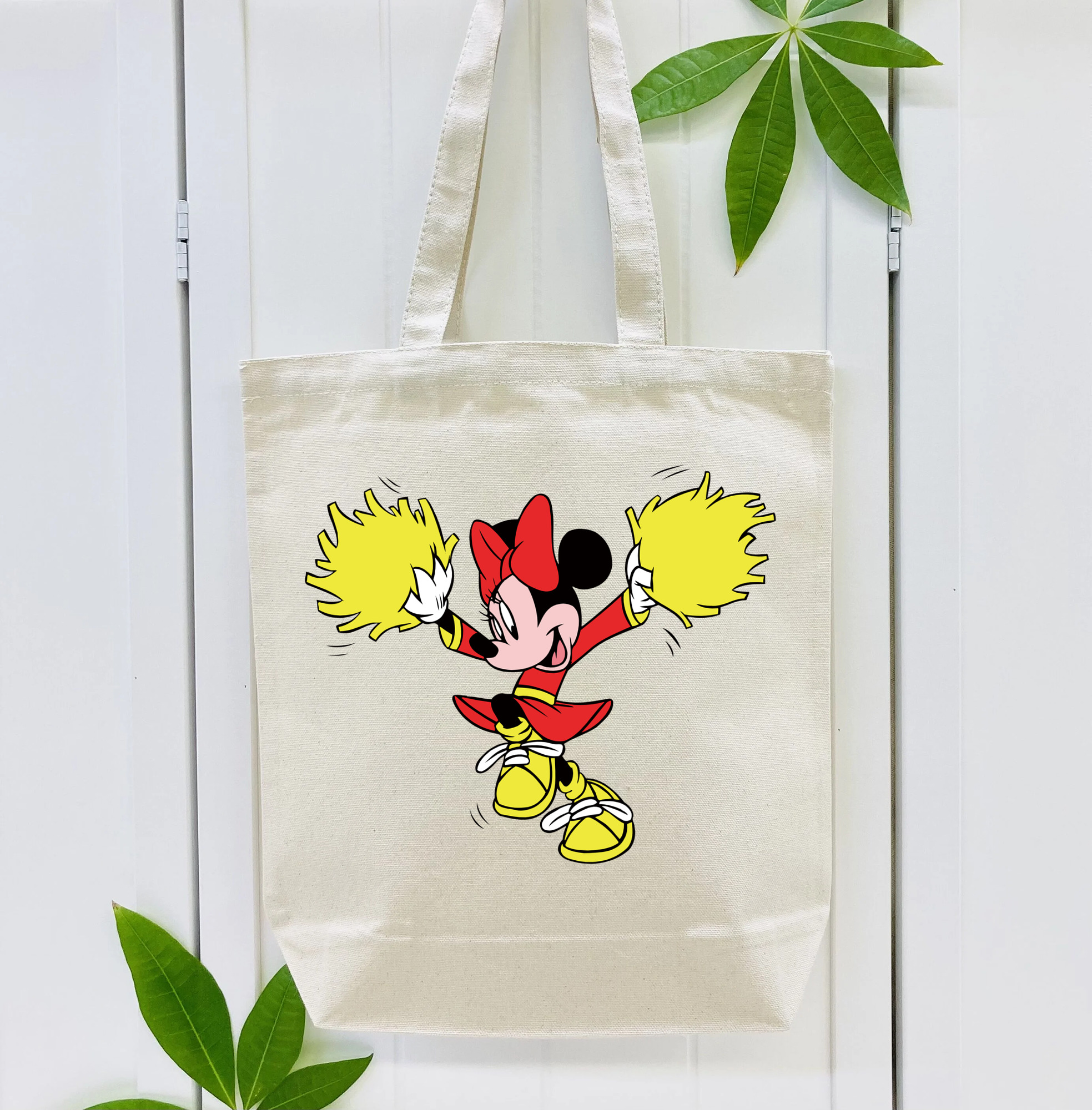 ミッキーマウス Mickey Mouse 縦型キャンバス生地手提げバッグ　トートバッグ