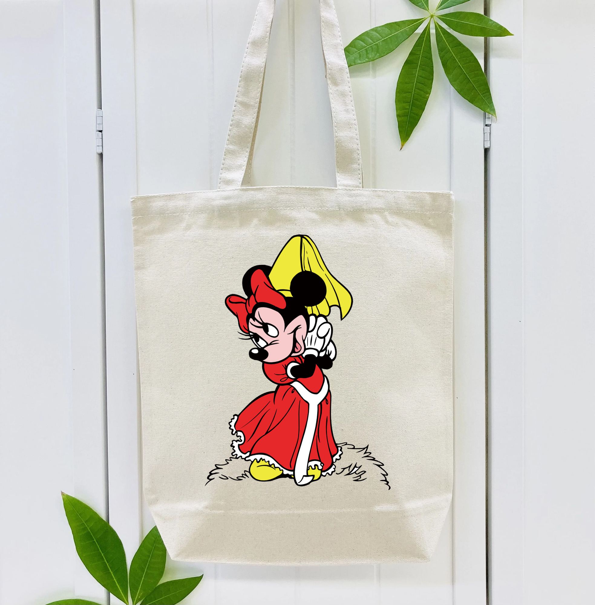 ミッキーマウス Mickey Mouse 縦型キャンバス生地手提げバッグ　トートバッグ