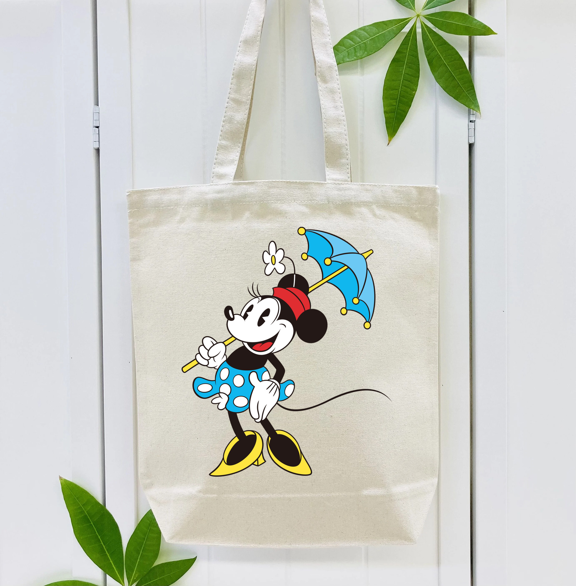 ミッキーマウス Mickey Mouse 縦型キャンバス生地手提げバッグ　トートバッグ