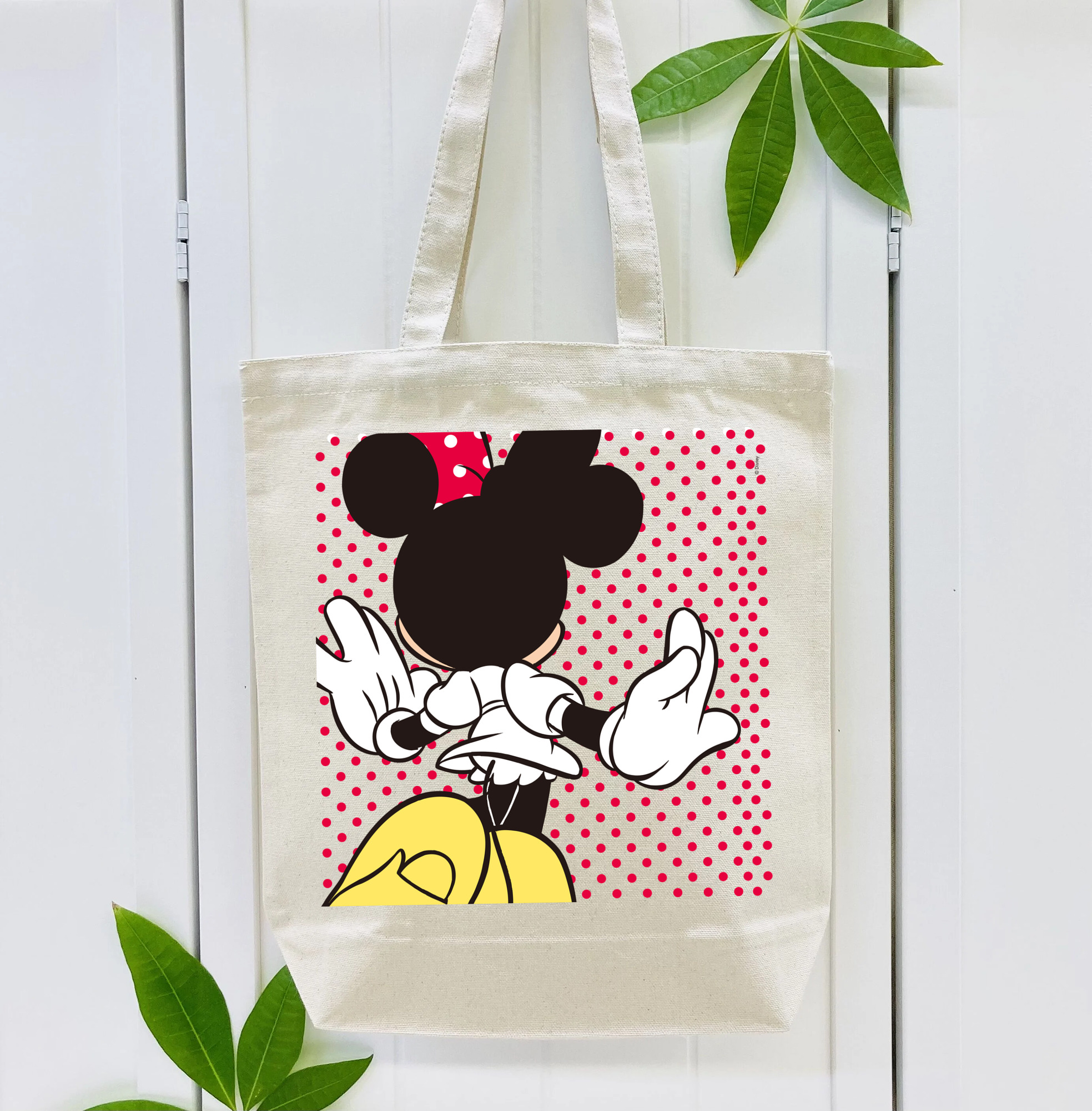 ミッキーマウス Mickey Mouse 縦型キャンバス生地手提げバッグ　トートバッグ