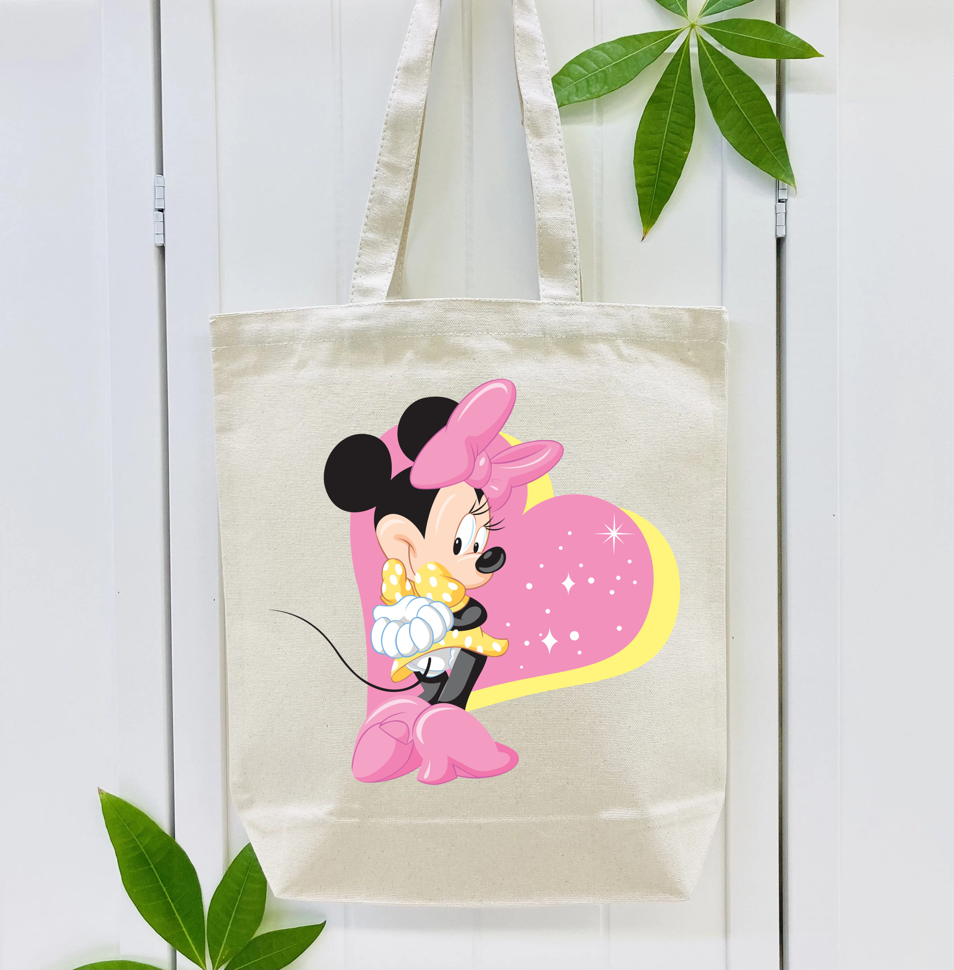 ミッキーマウス Mickey Mouse 縦型キャンバス生地手提げバッグ　トートバッグ